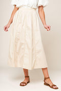 LAYTON CREAM WOVEN MIDI SKIRT