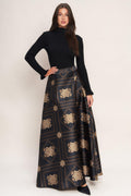 ORNAMENTAL NIGHTS WOVEN MAXI CIRCLE SKIRT