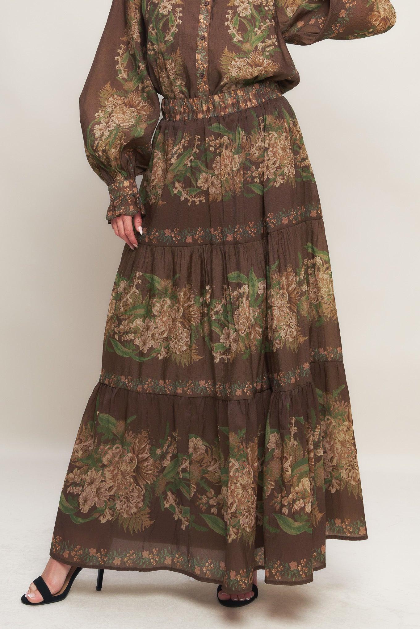 CELEBRITY MOMENT WOVEN MAXI SKIRT
