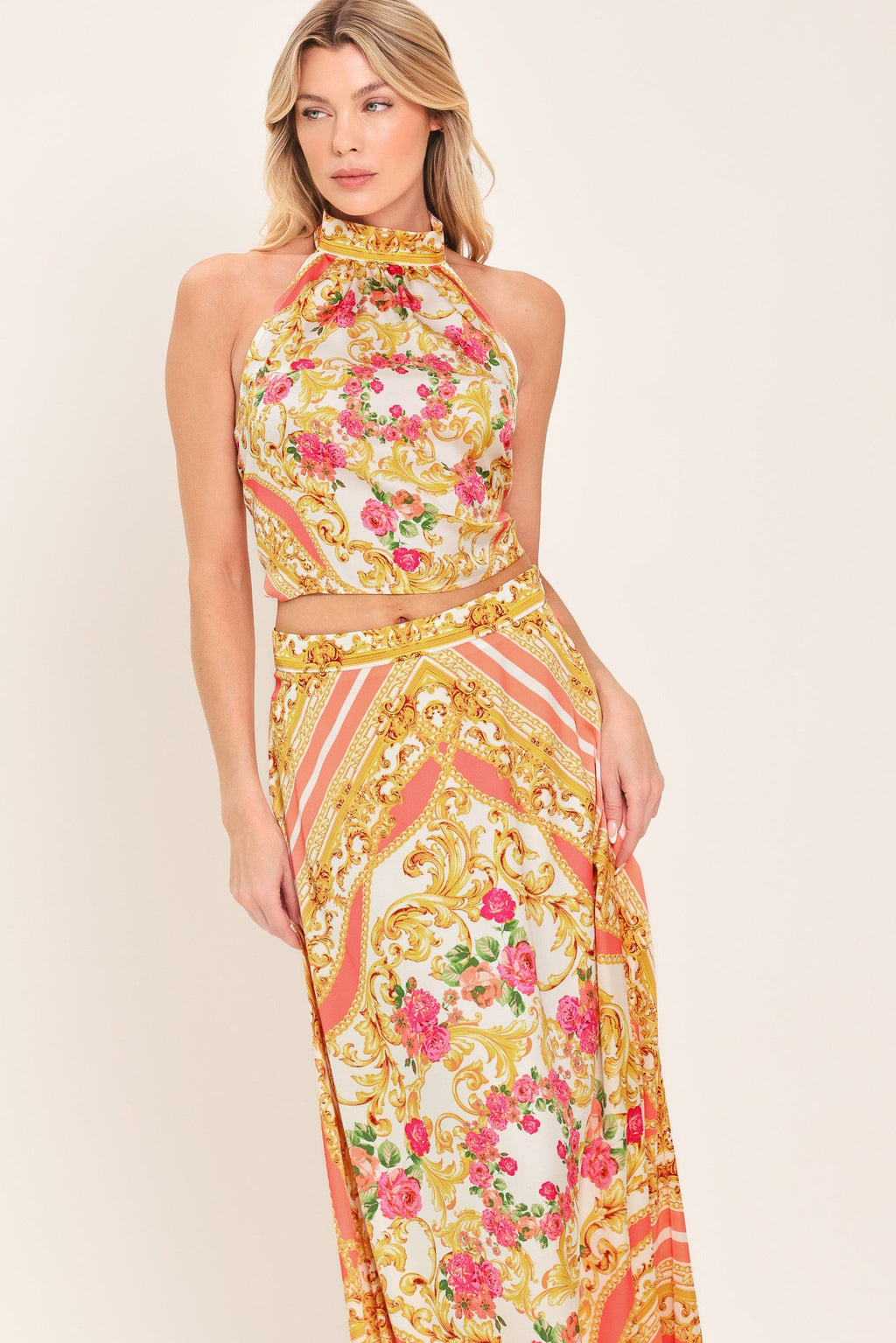 LUXE LOVE STORY WOVEN MIDI CIRCLE SKIRT