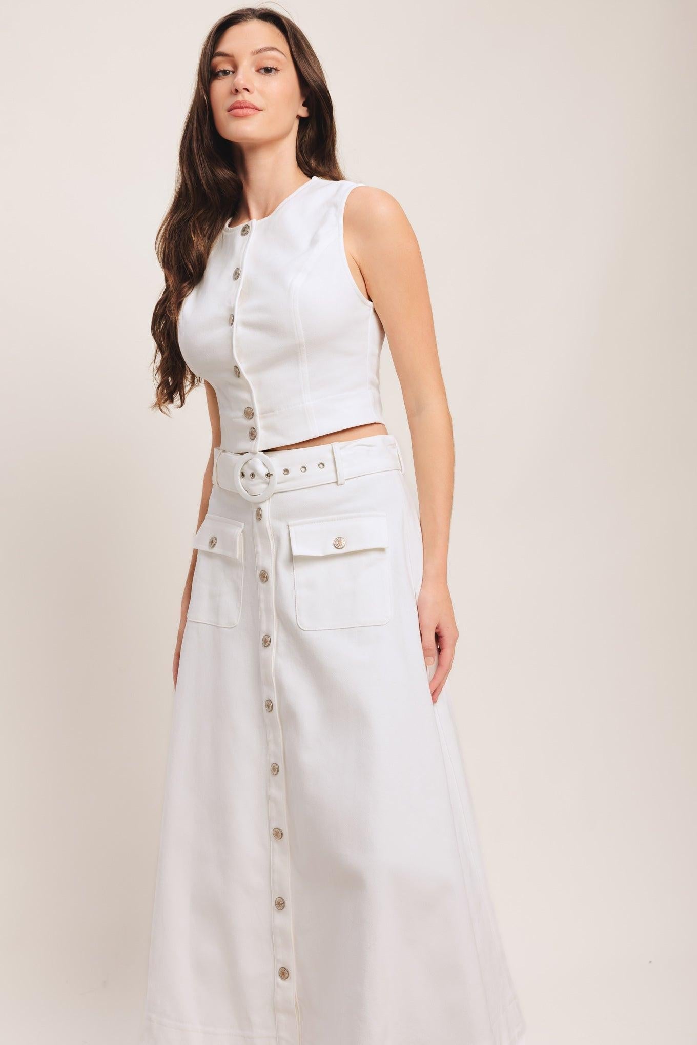 EASY WEAR WESTERN WOVEN MIDI SKIRT