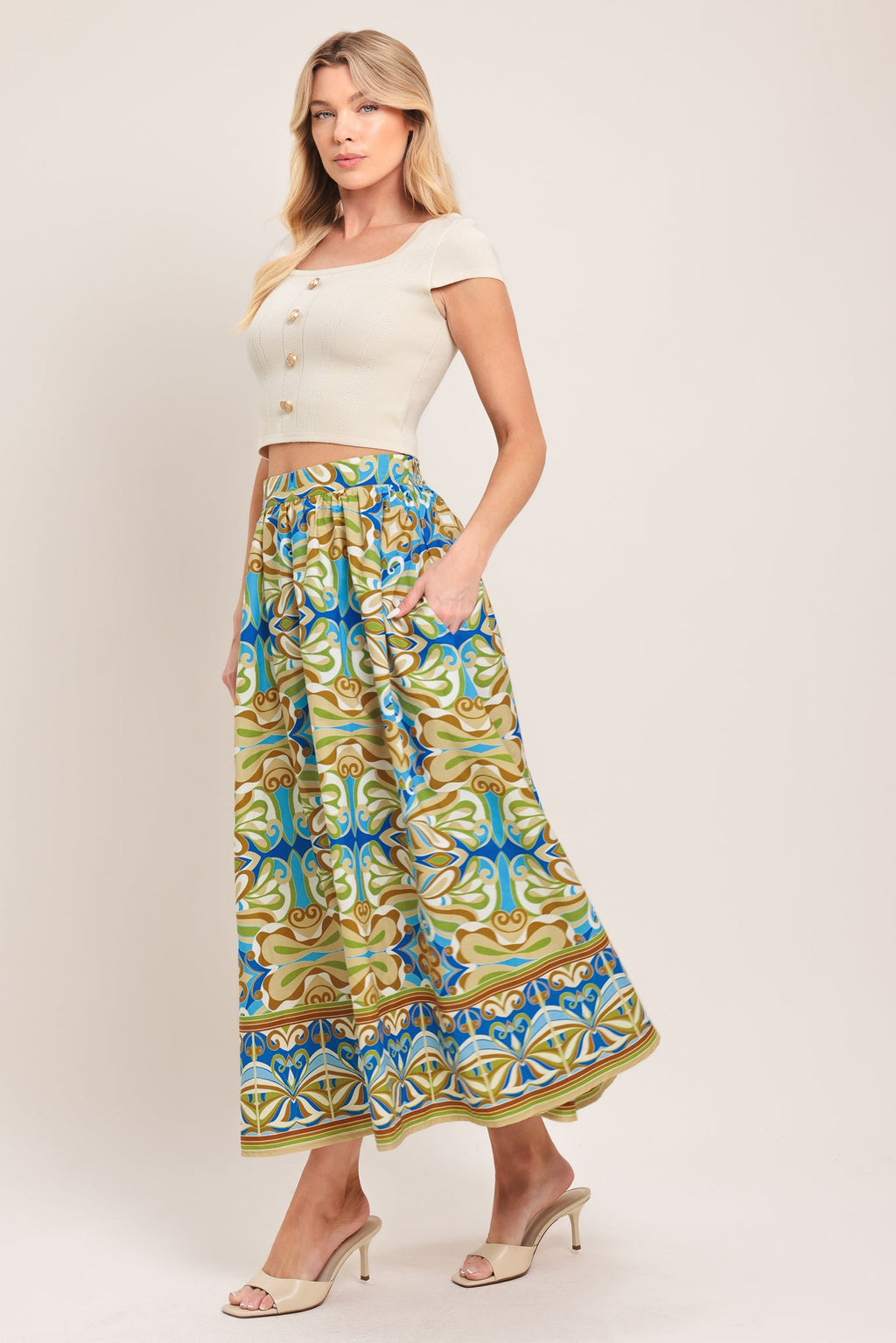 ISLAND MOSAIC WOVEN FULL SKIRT