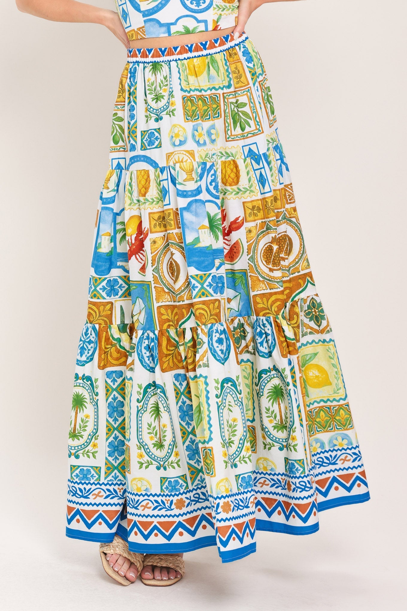 SICILIAN SUMMER WOVEN MAXI SKIRT