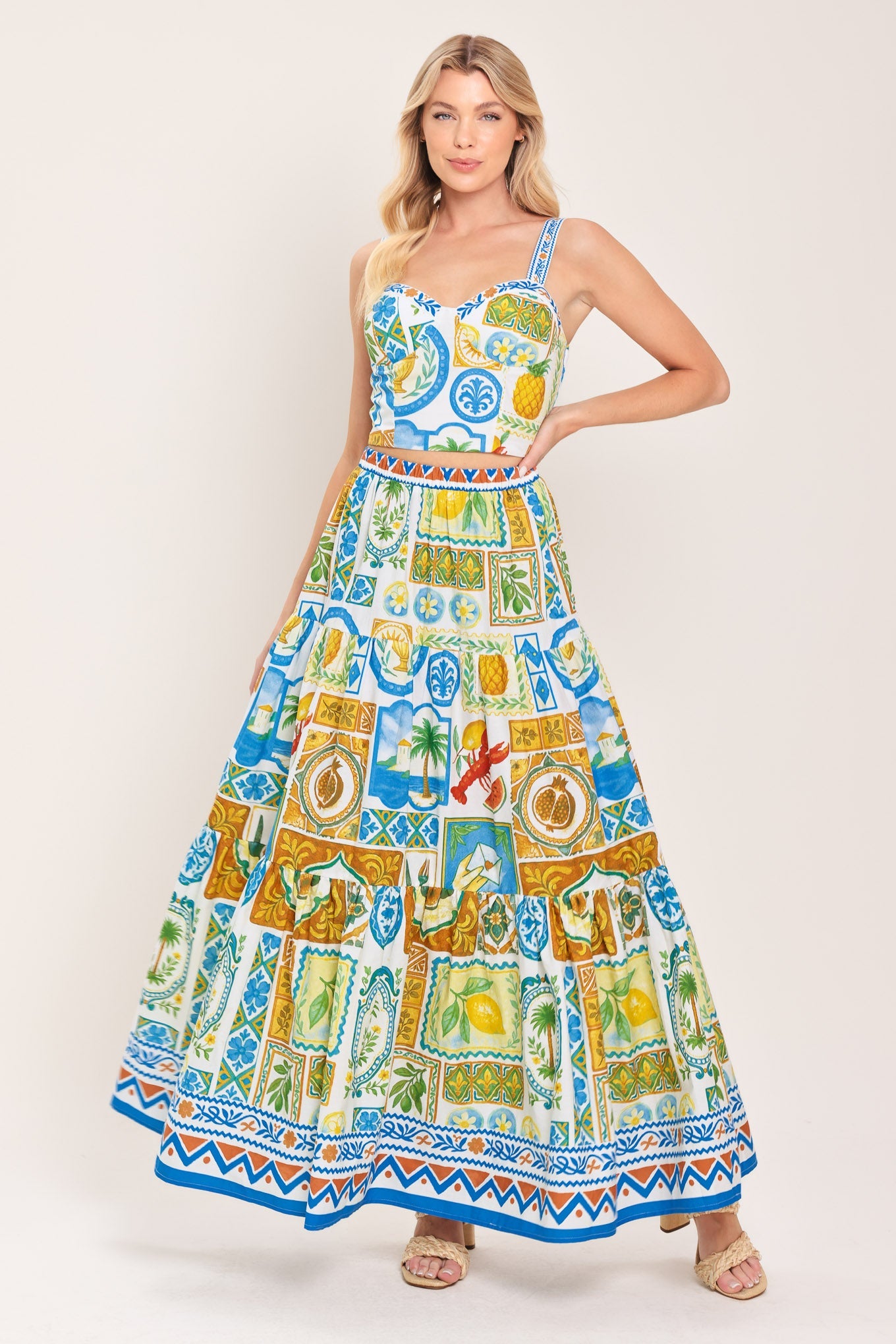 SICILIAN SUMMER WOVEN MAXI SKIRT
