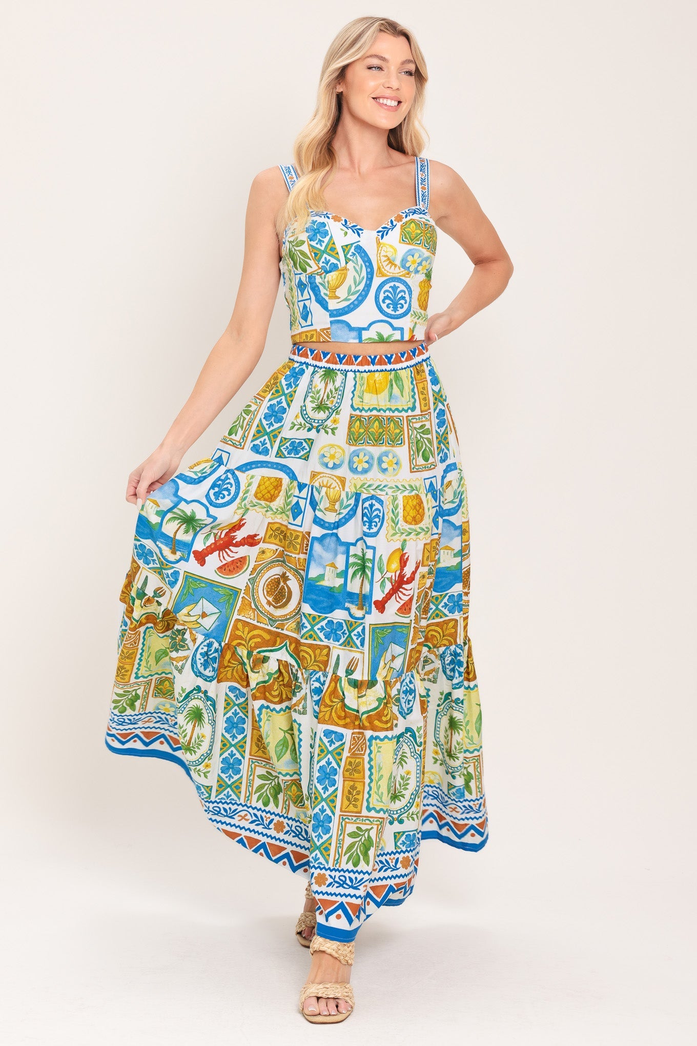 SICILIAN SUMMER WOVEN MAXI SKIRT