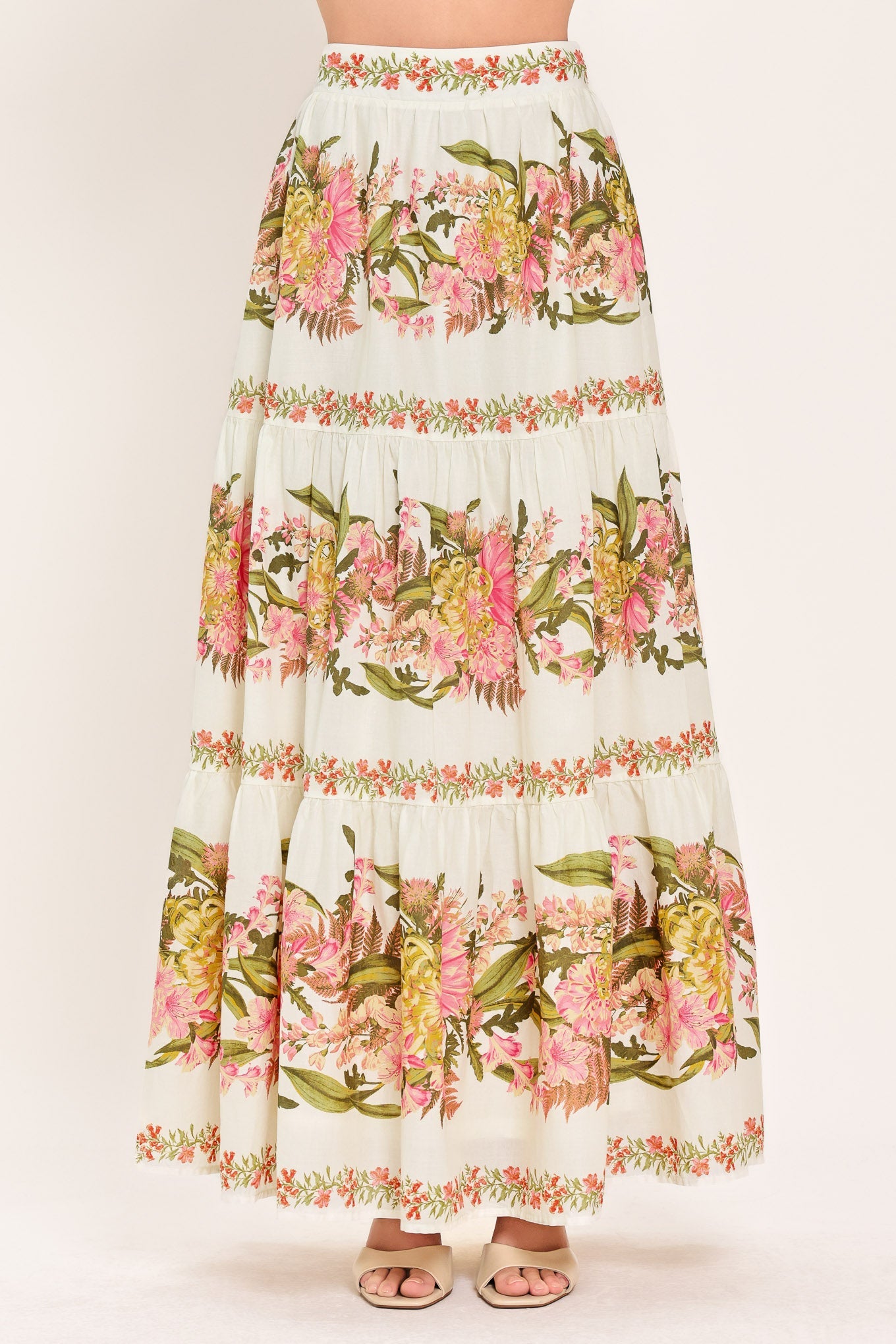 BOTANICAL ESCAPE WOVEN MAXI SKIRT