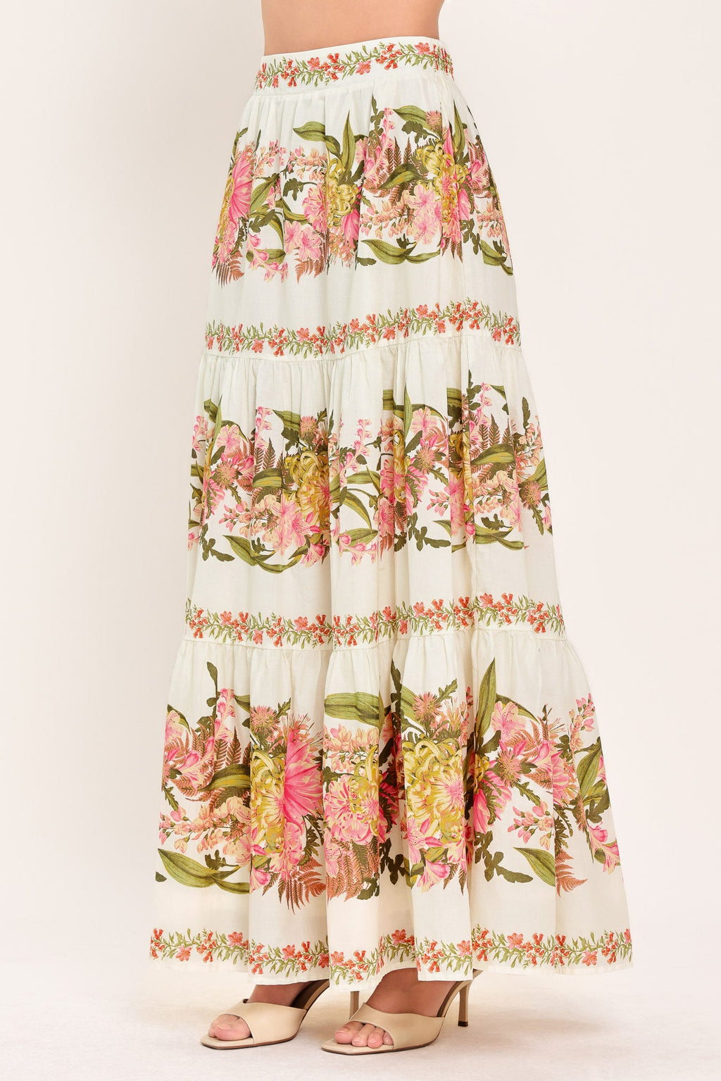 BOTANICAL ESCAPE WOVEN MAXI SKIRT