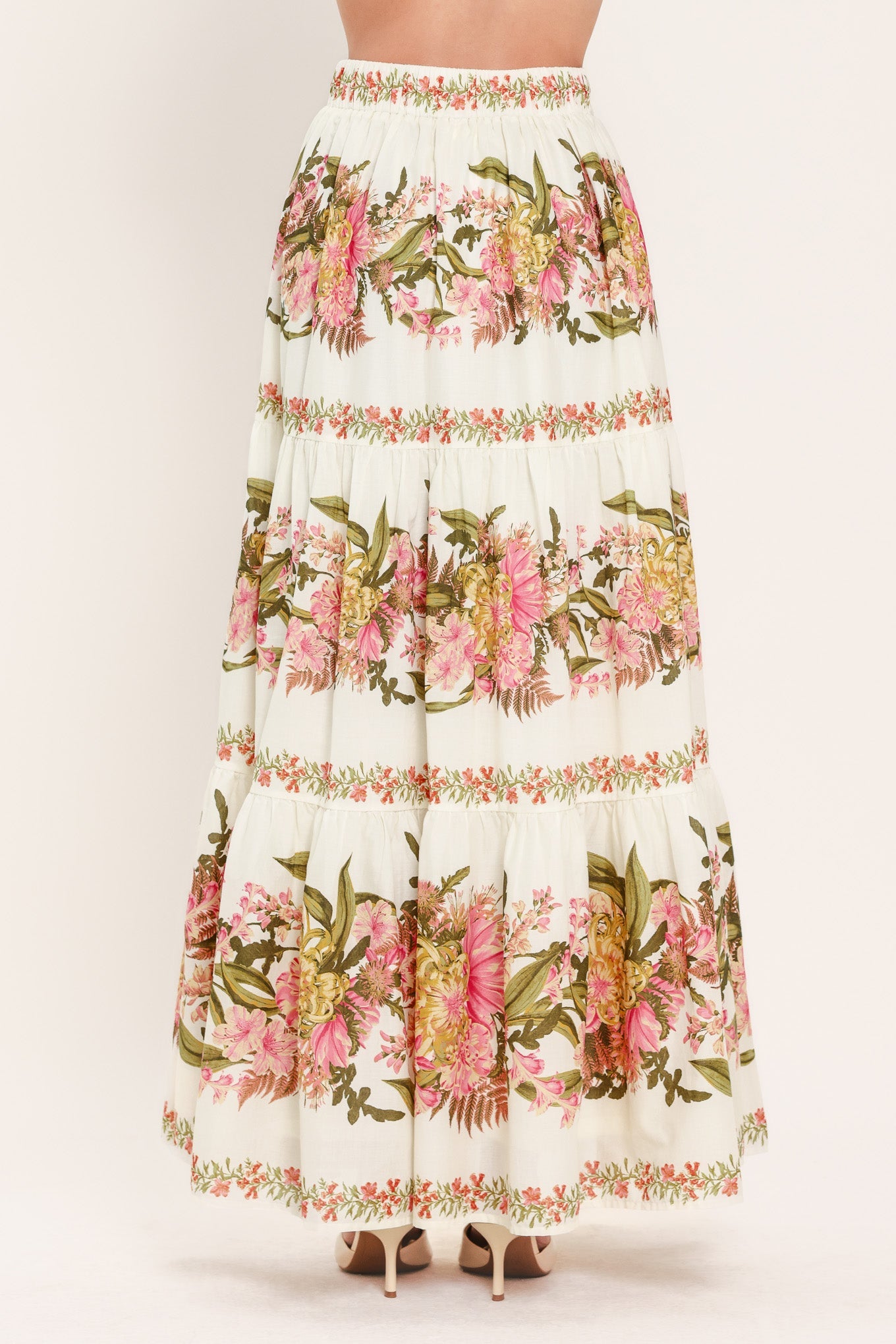 BOTANICAL ESCAPE WOVEN MAXI SKIRT