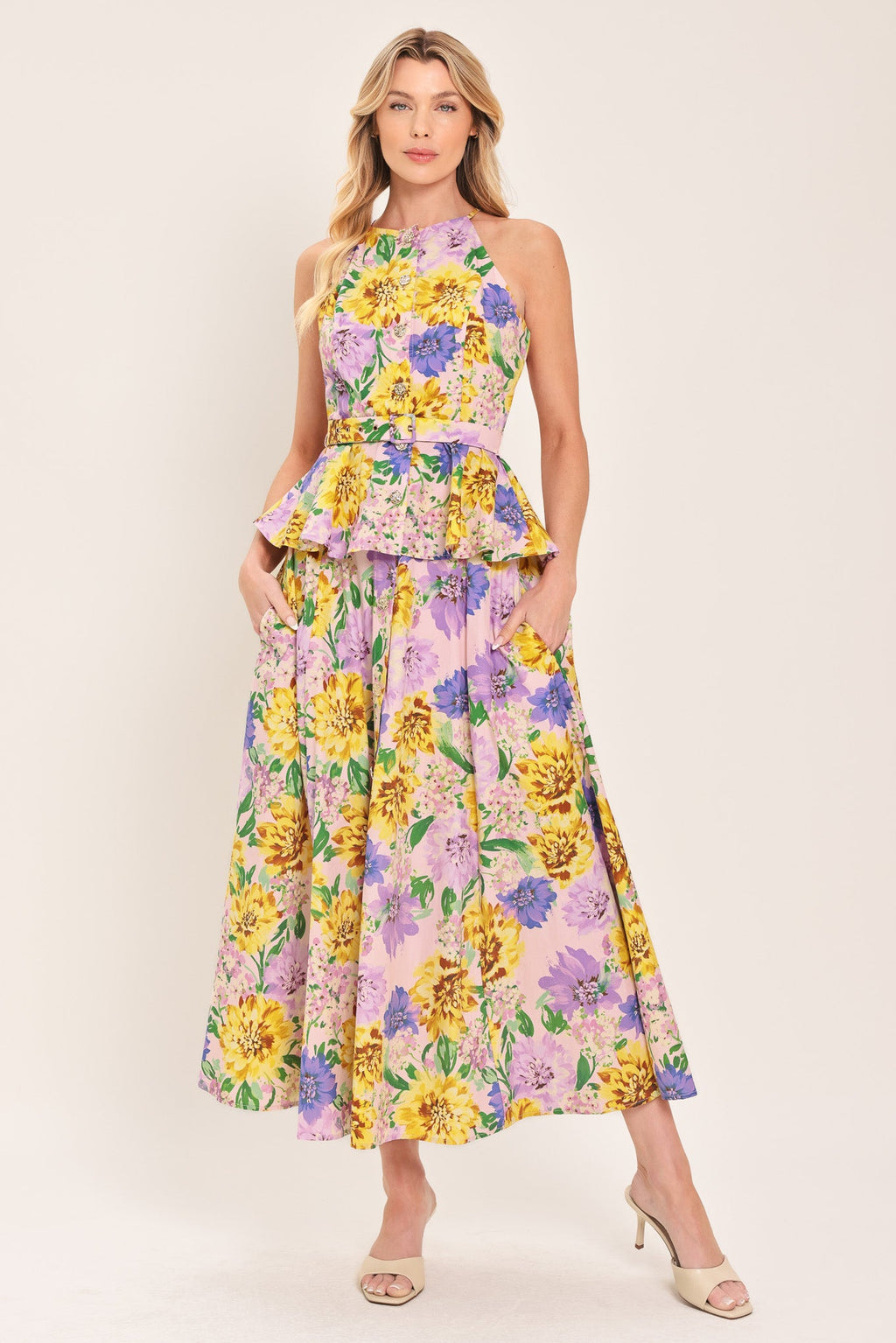 BLOSSOM MARKET WOVEN FULL MIDI SKIRT