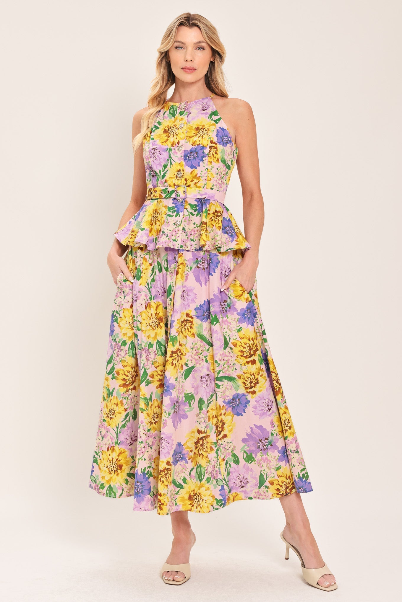 BLOSSOM MARKET WOVEN FULL MIDI SKIRT
