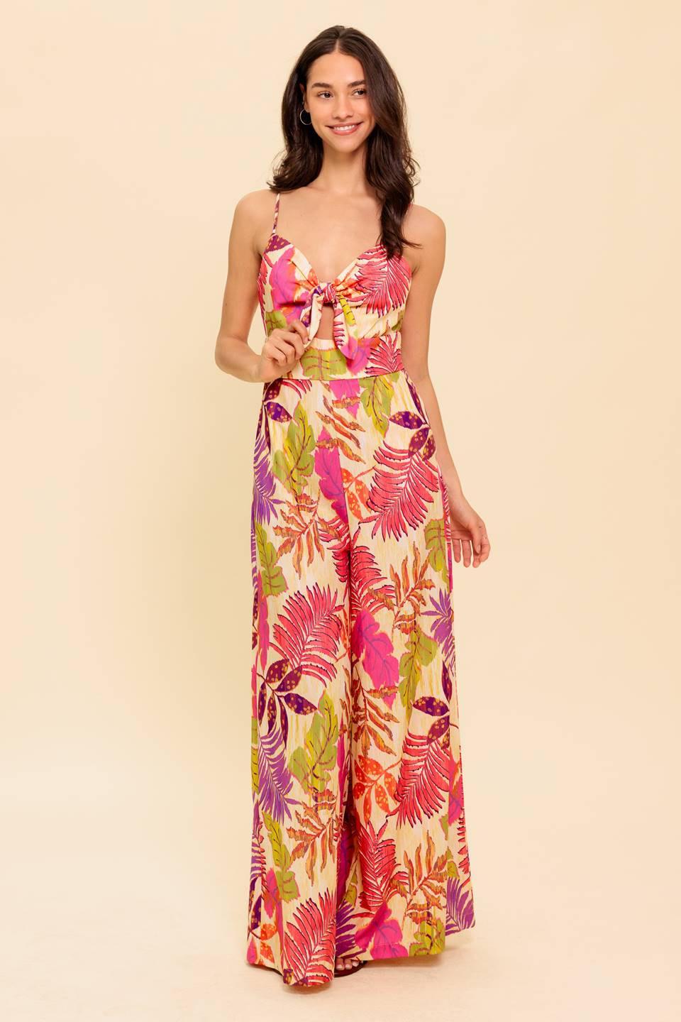 SAFE HAVEN PINK WOVEN JUMPSUIT