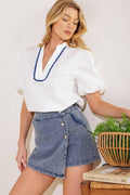 DISTANT SUN DENIM SKORT