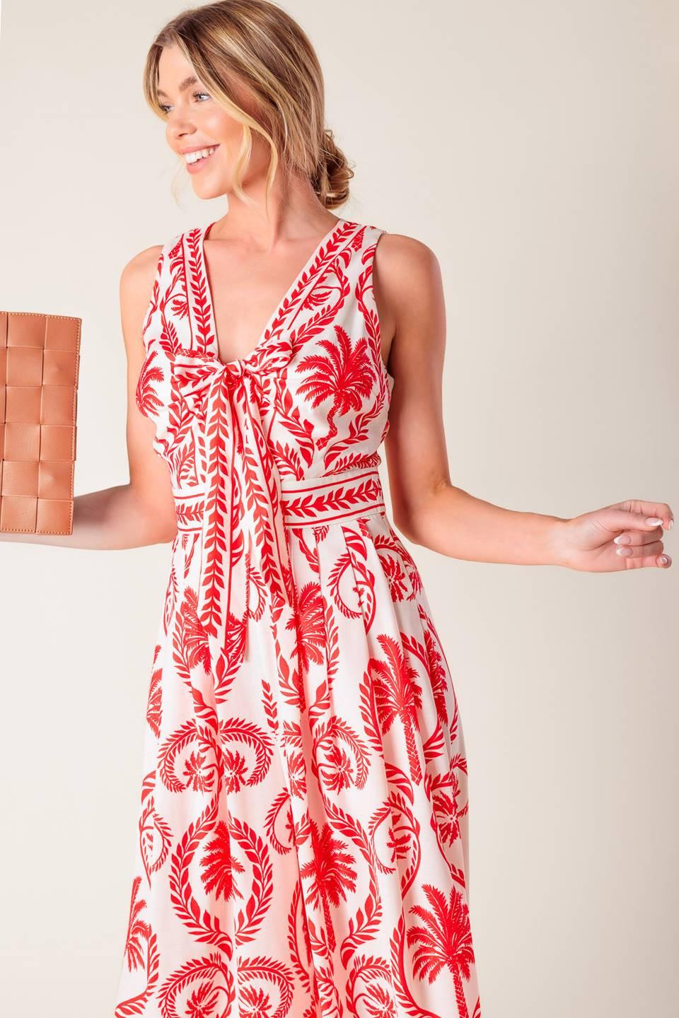 COLETTE DREAM RED WOVEN JUMPSUIT