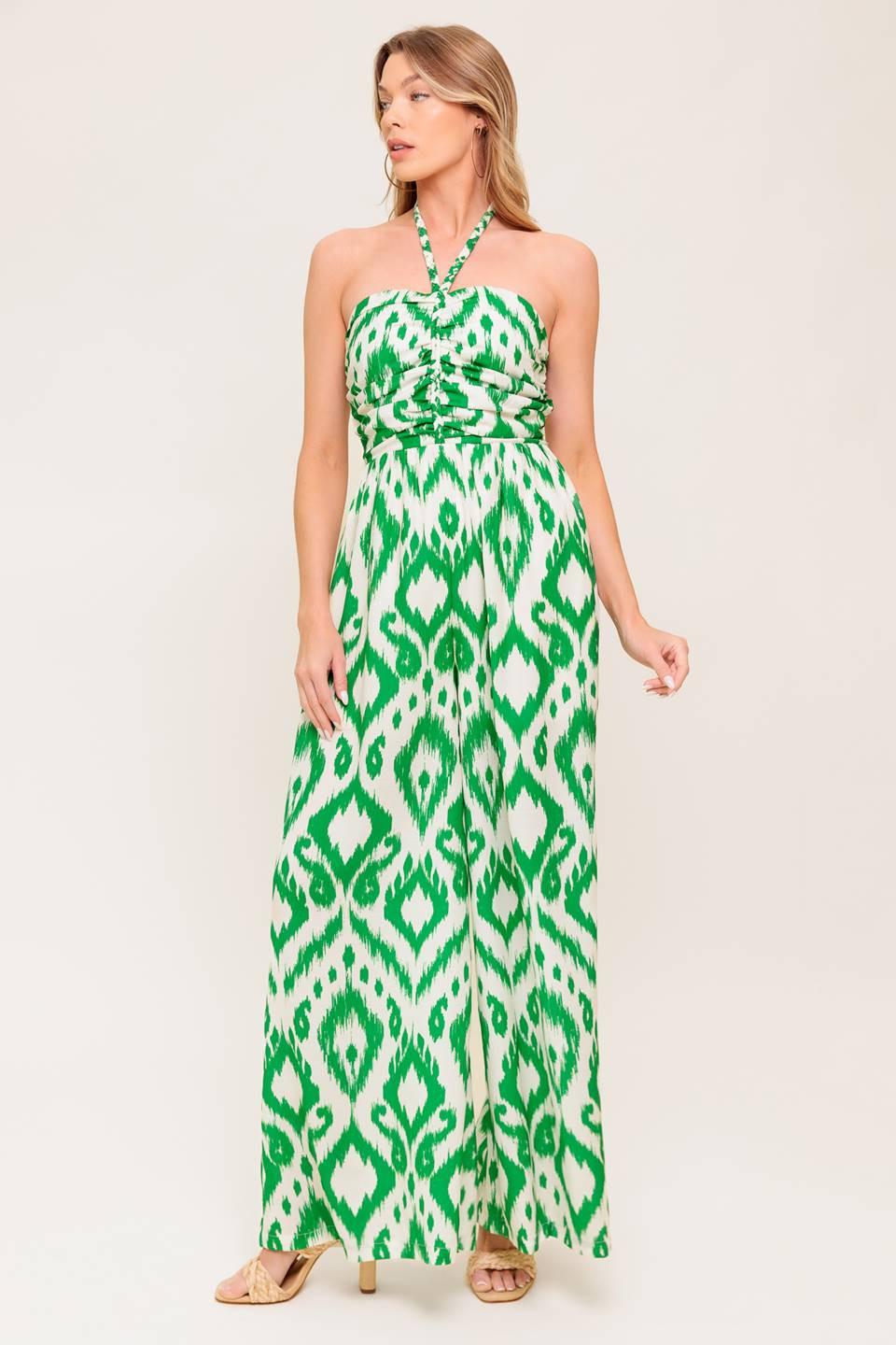 ANGELIC TOUCH GREEN WOVEN JUMPSUIT