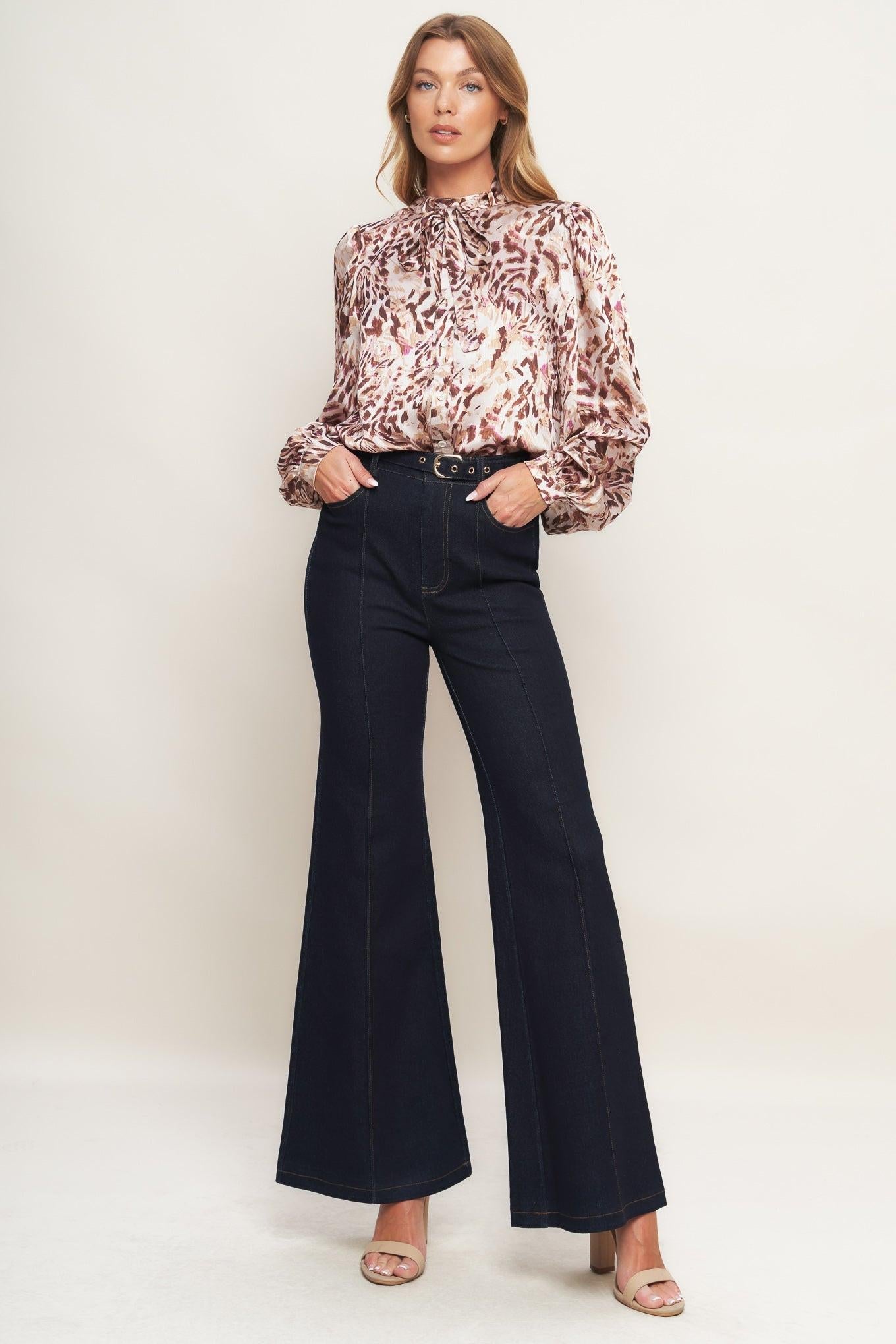ICONIC FLARE DENIM PANTS