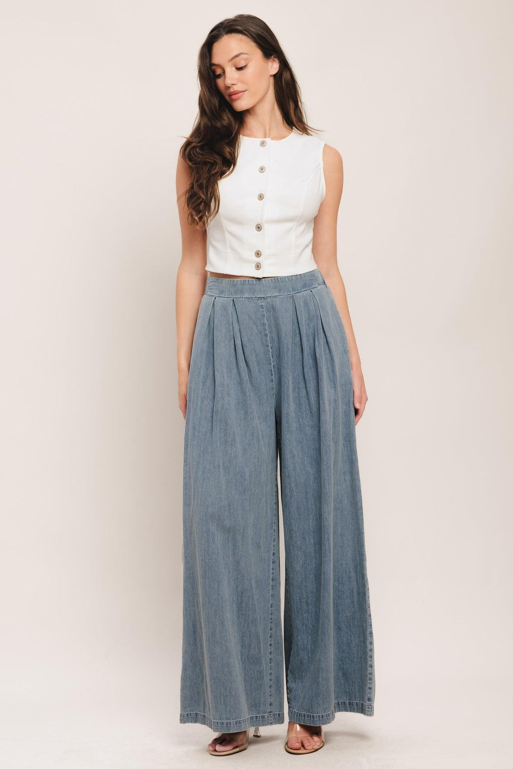 RELAXED DRAPE LIGHTWEIGHT DENIM PANTS