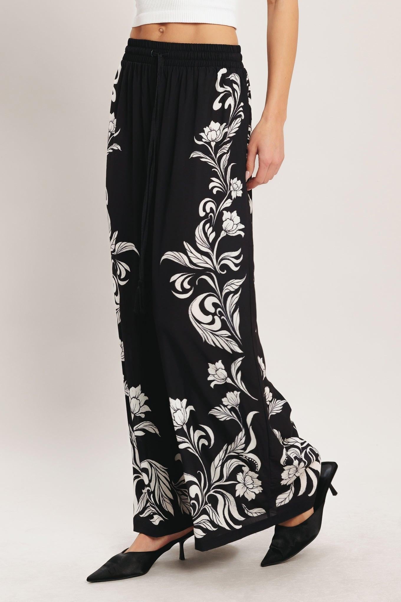 BLACK RIVIERA WOVEN PANTS