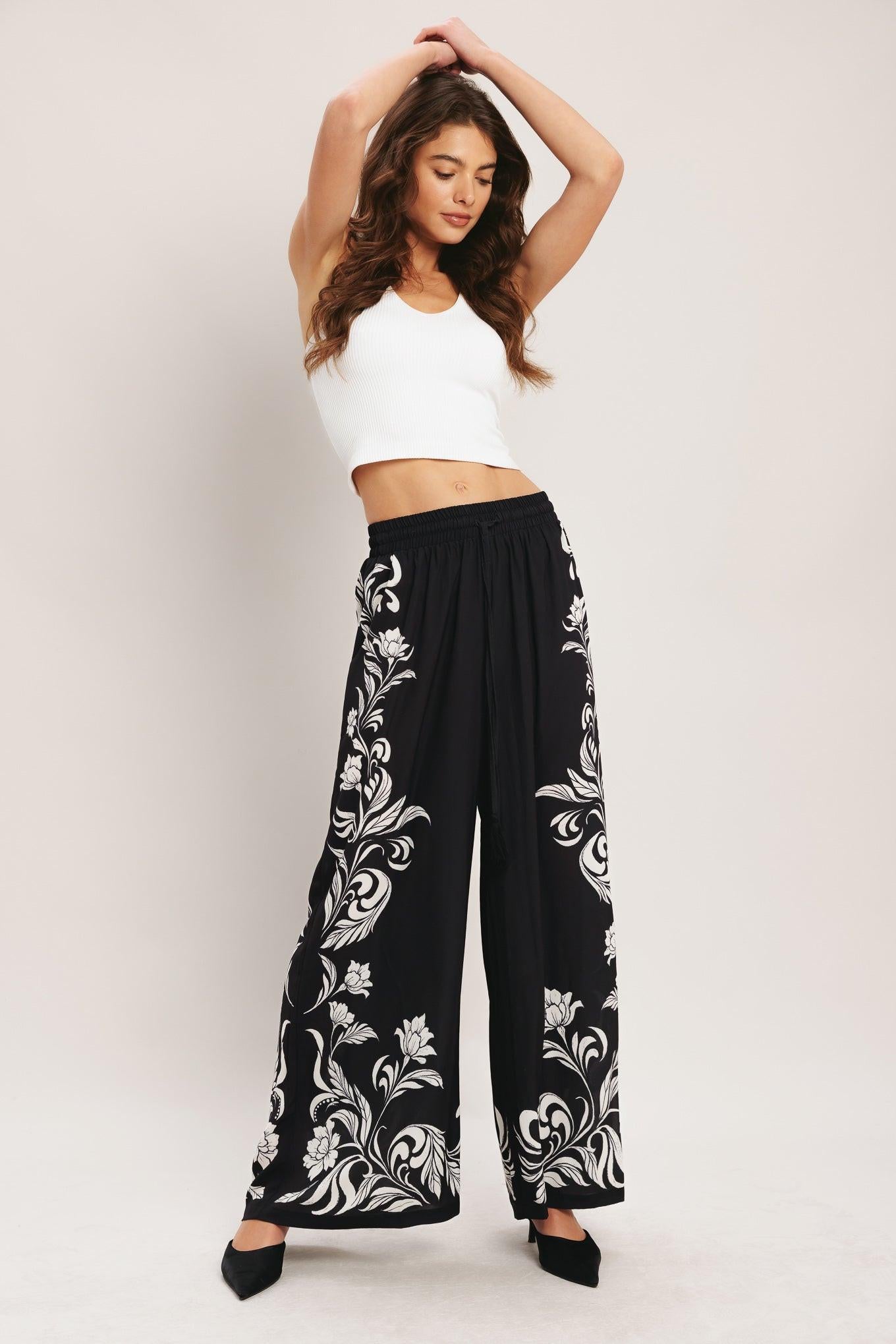 BLACK RIVIERA WOVEN PANTS