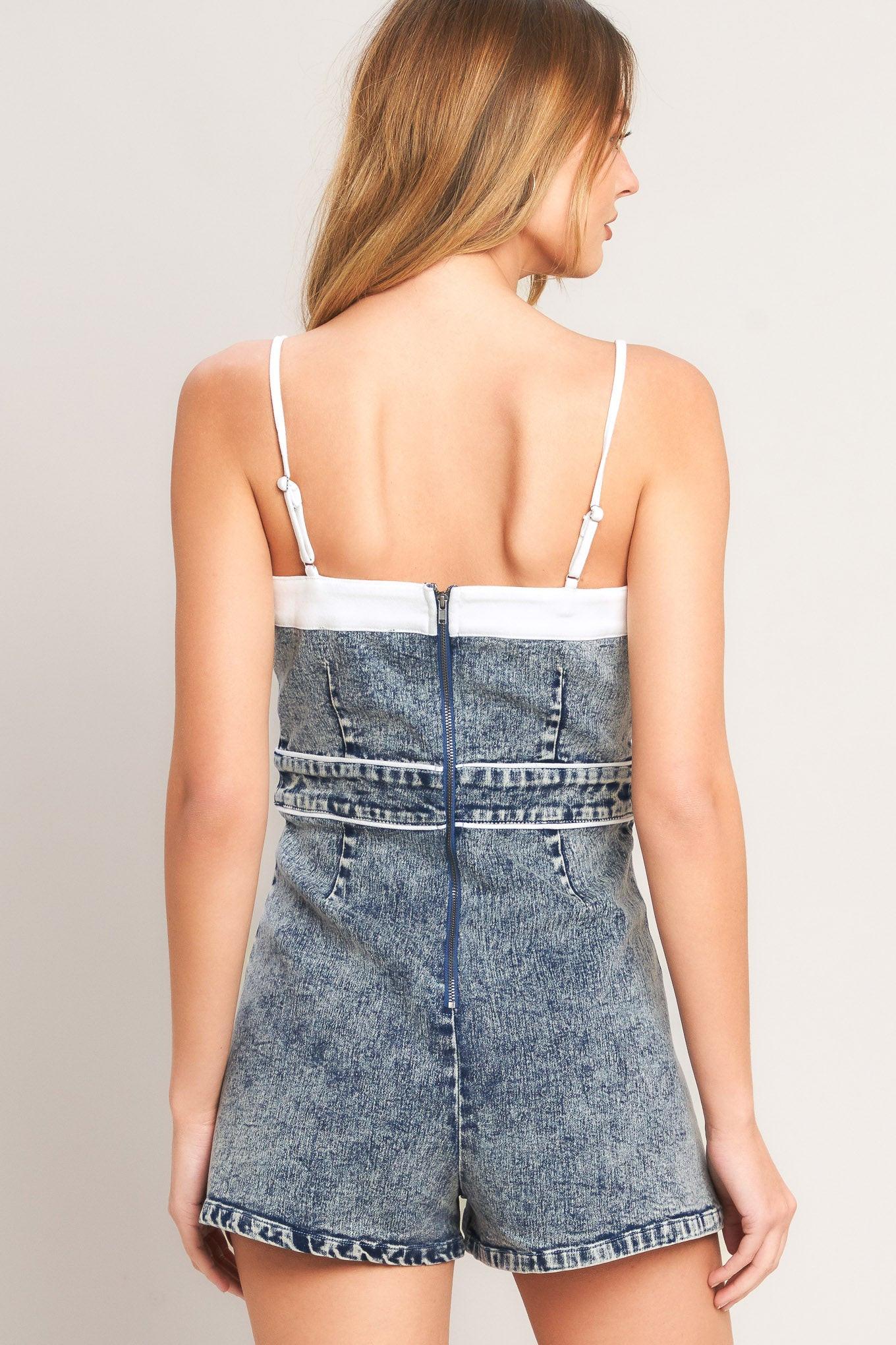 WEEKEND IN DENIM ROMPER