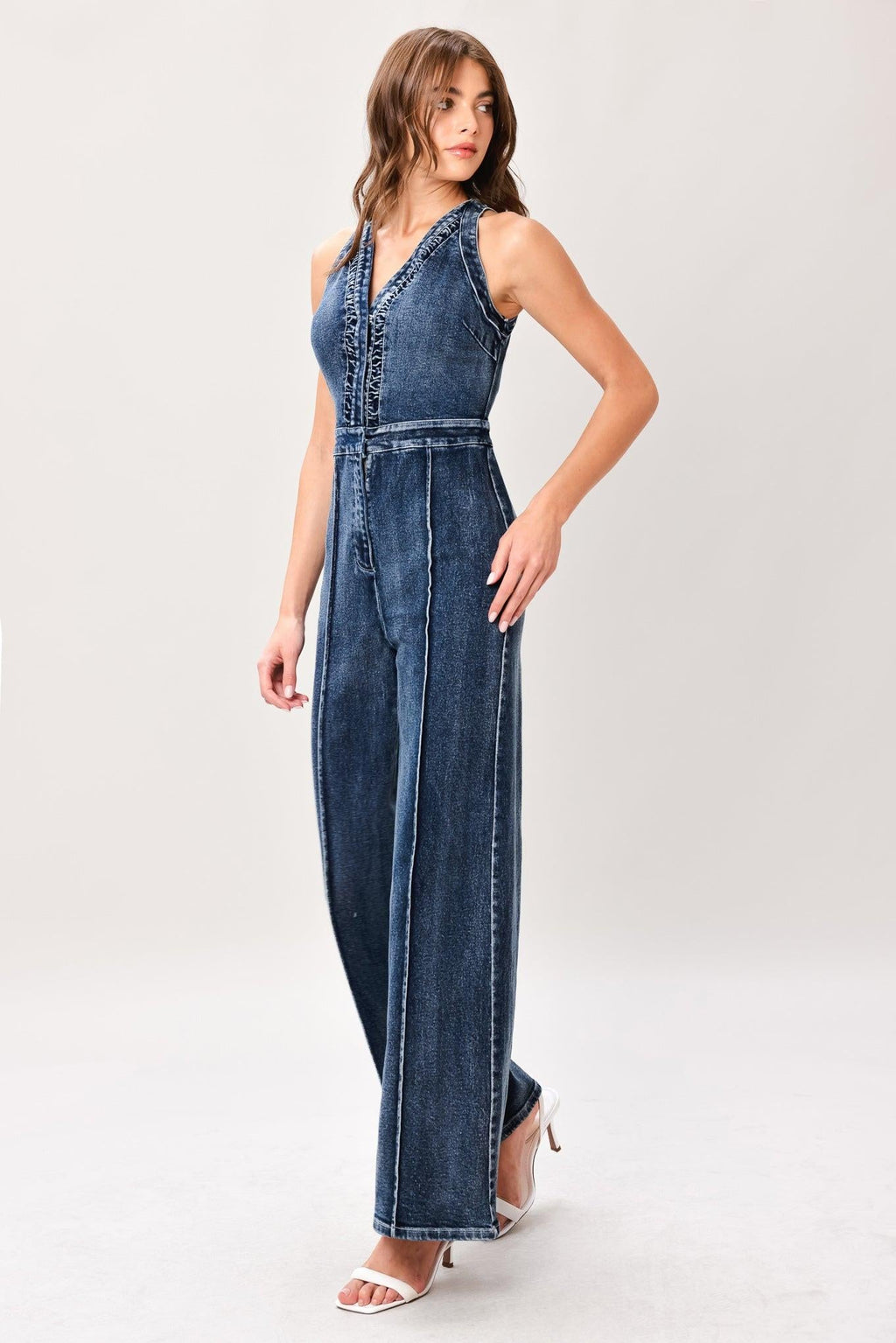COOL STRUCTURE DENIM JUMPSUIT