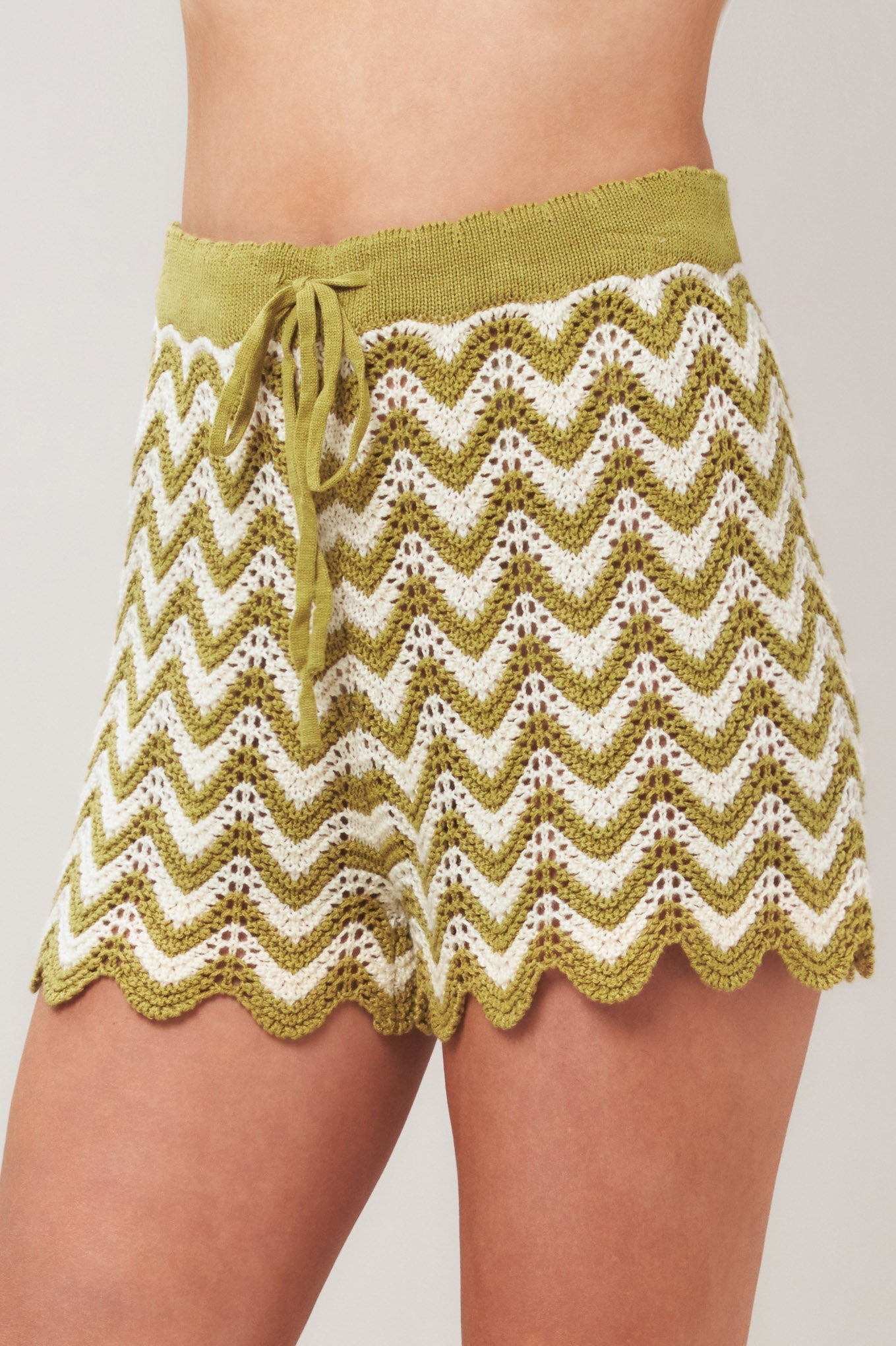 SUNSET STITCH CROCHET KNIT SHORTS