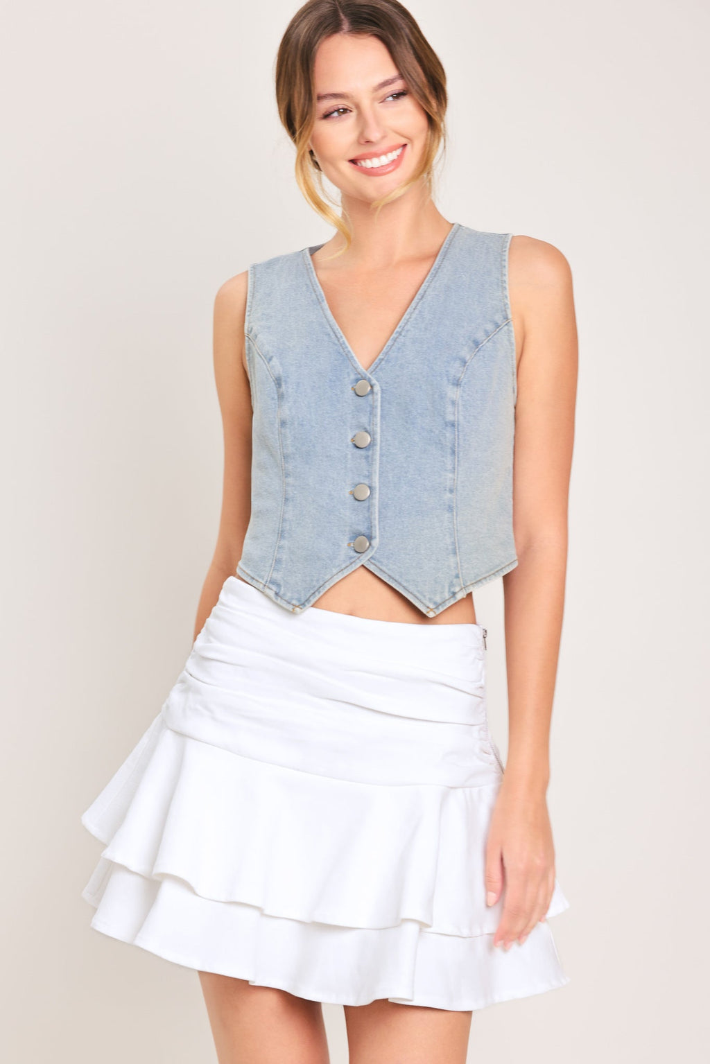 CLOUD FRILL WOVEN SKORT