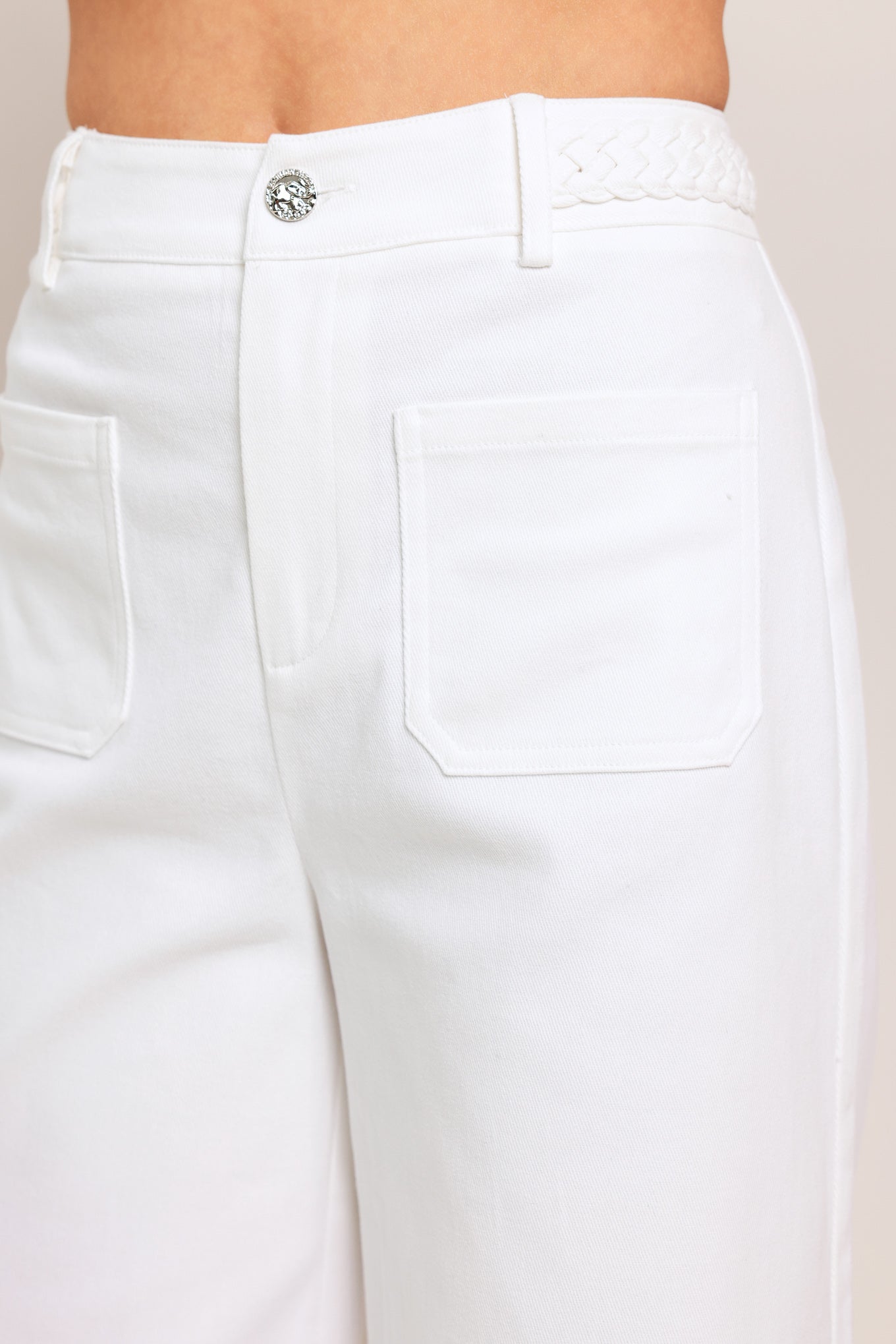 WHITE EASE WOVEN WIDE PANTS