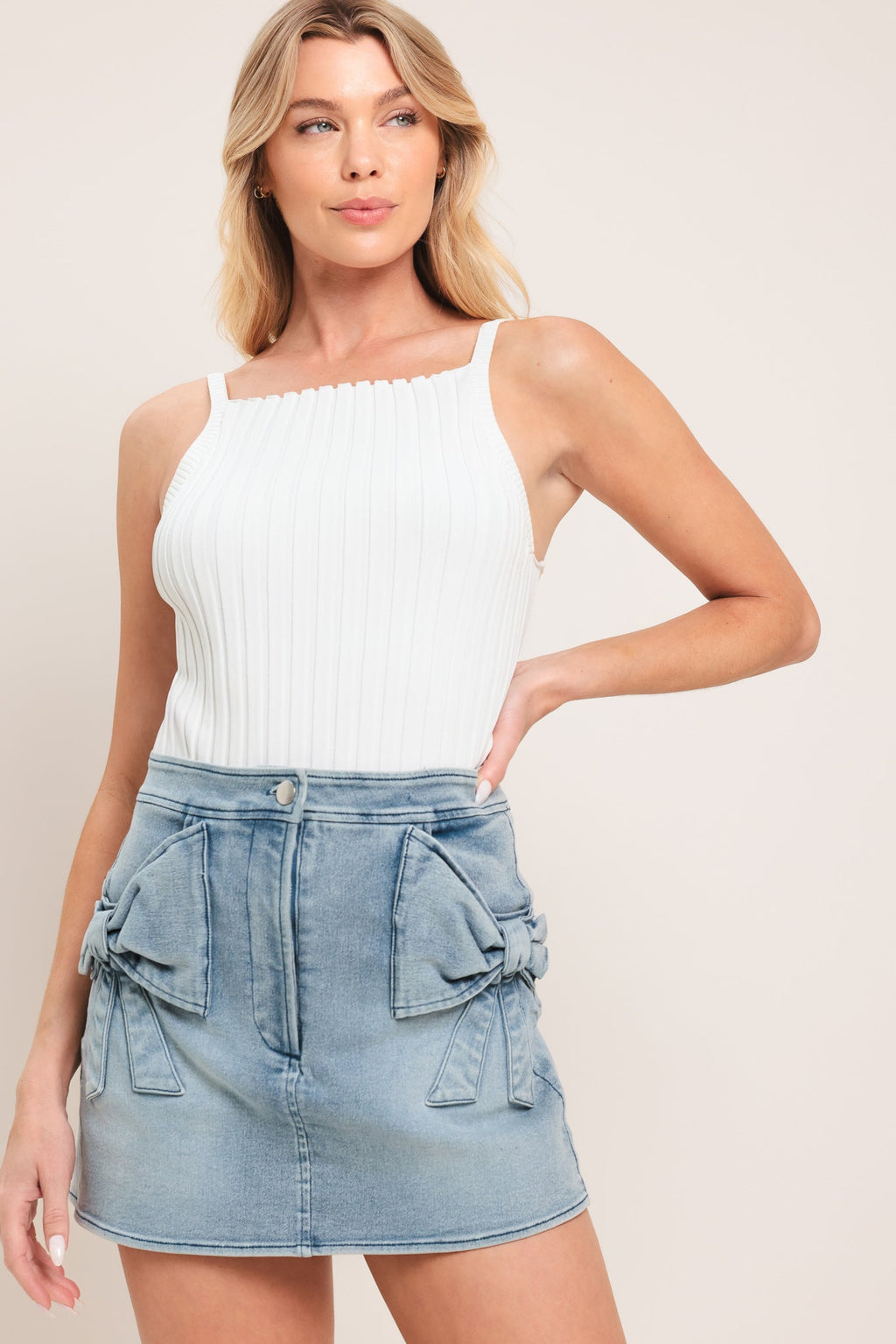 CUTE MOMENT DENIM SKORT