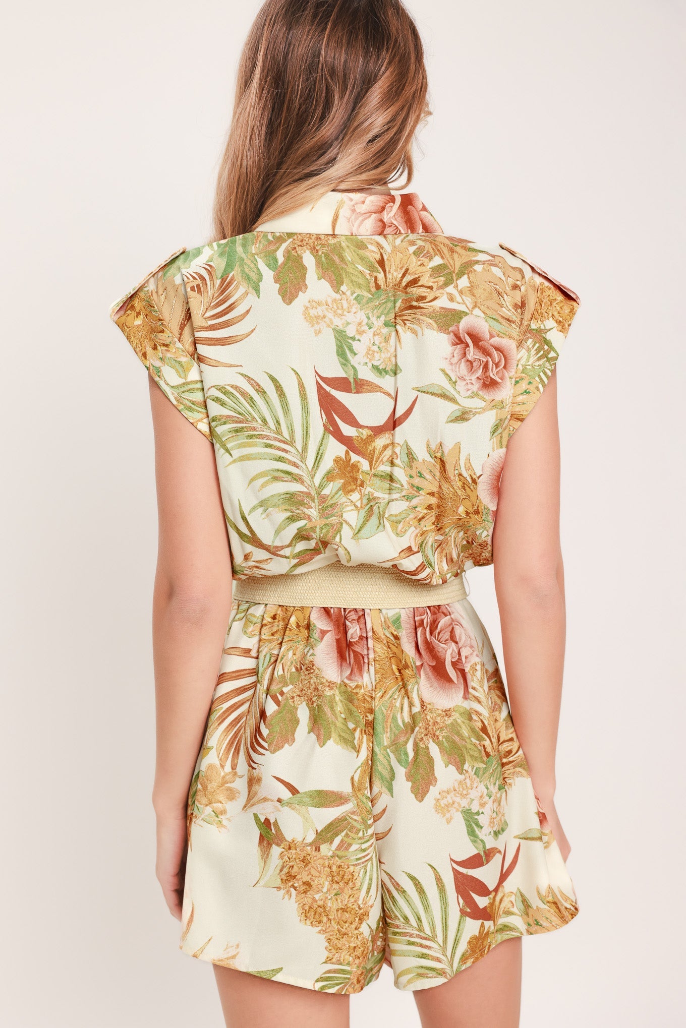 EARTHY PARADISE WOVEN ROMPER
