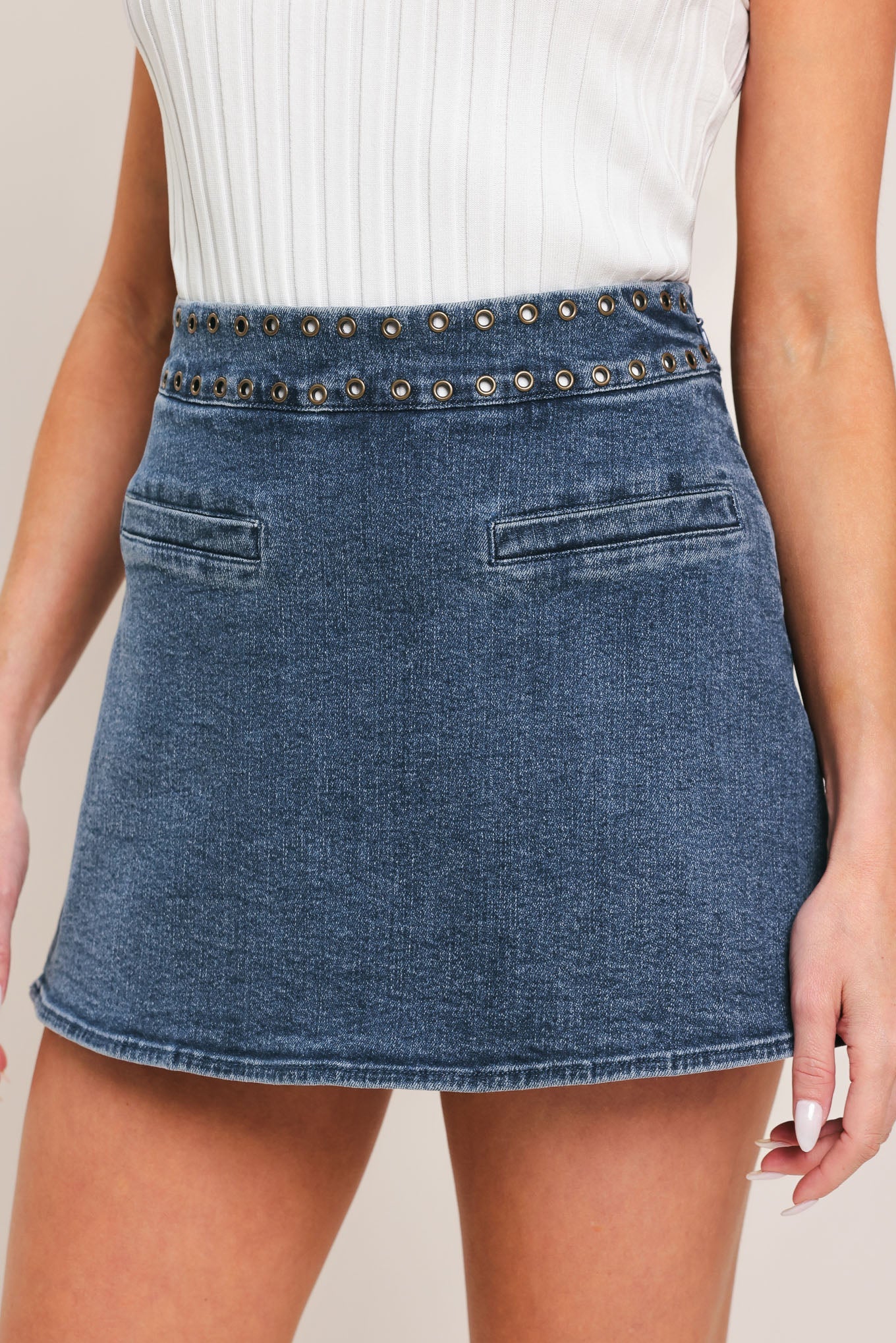 SWEET STUD DENIM SKORT