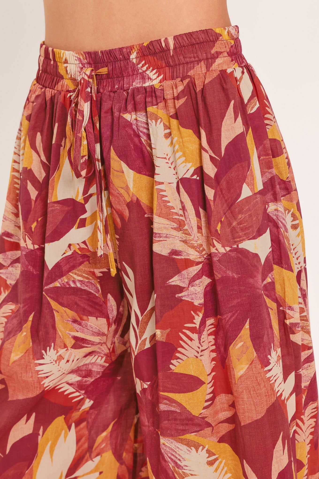 RESORT DREAM PALAZZO WOVEN WIDE LEG PANTS
