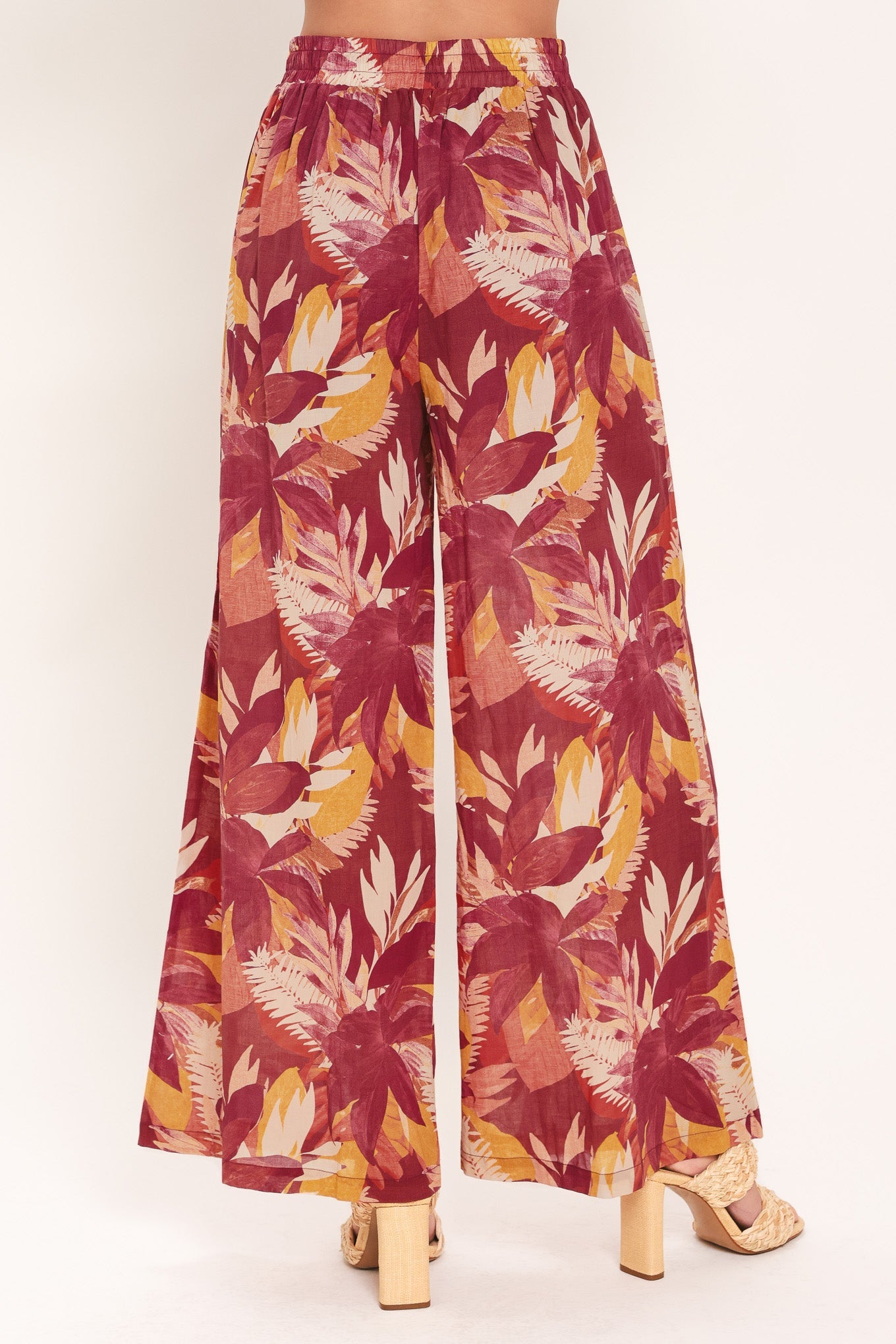 RESORT DREAM PALAZZO WOVEN WIDE LEG PANTS
