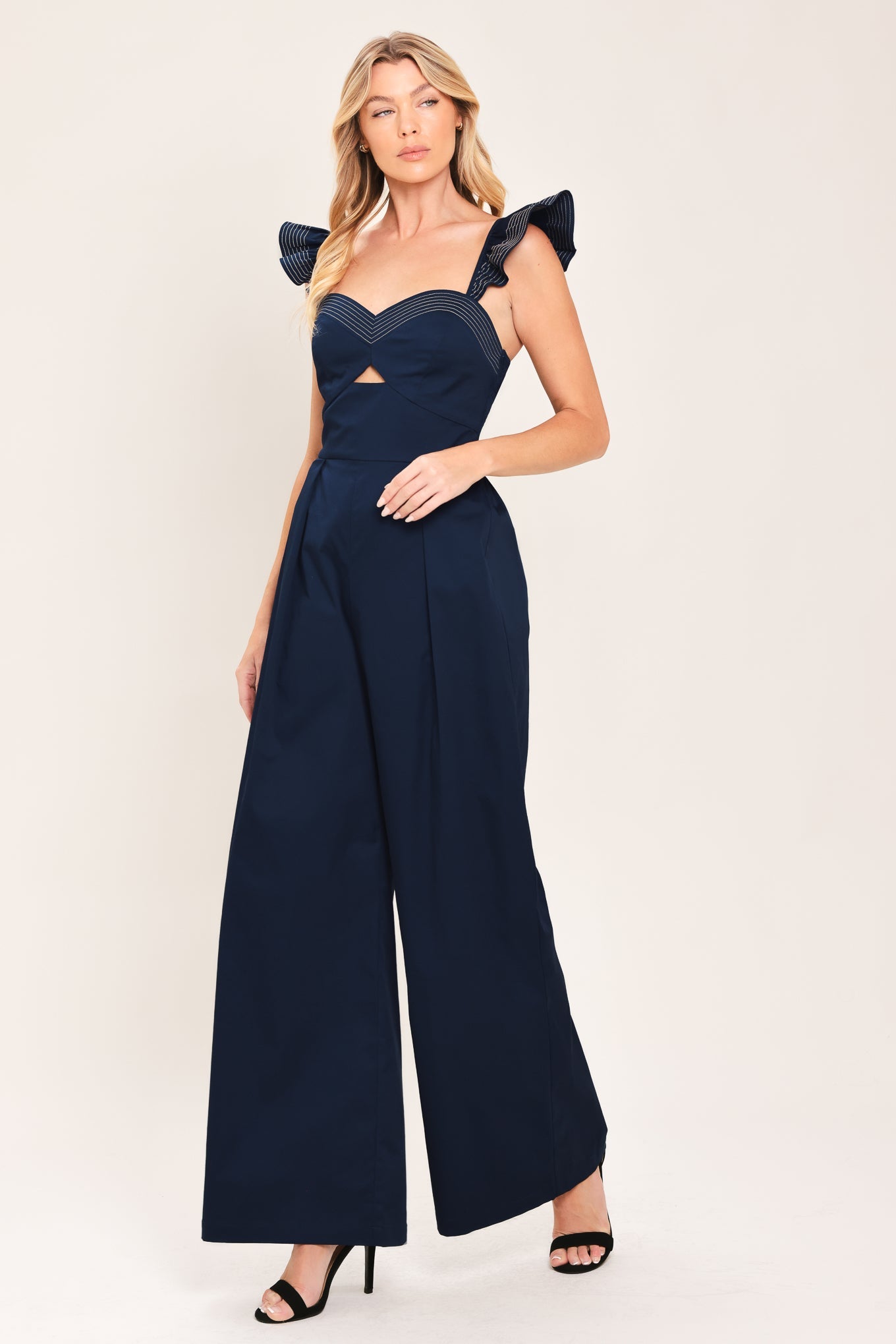 CLASSIC EVENING WOVEN JUMPSUIT