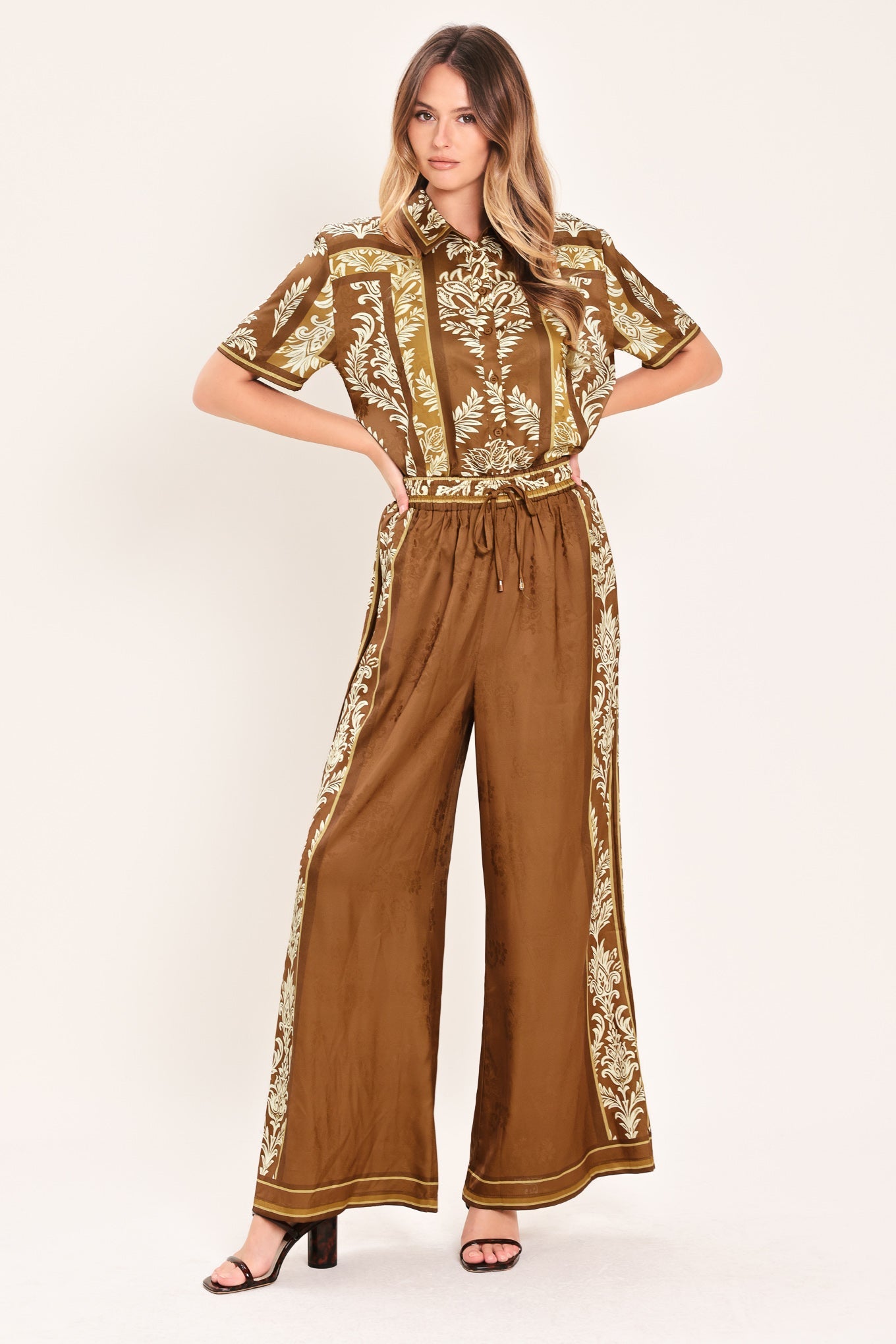 VINTAGE MANOR PALAZZO WOVEN PANTS