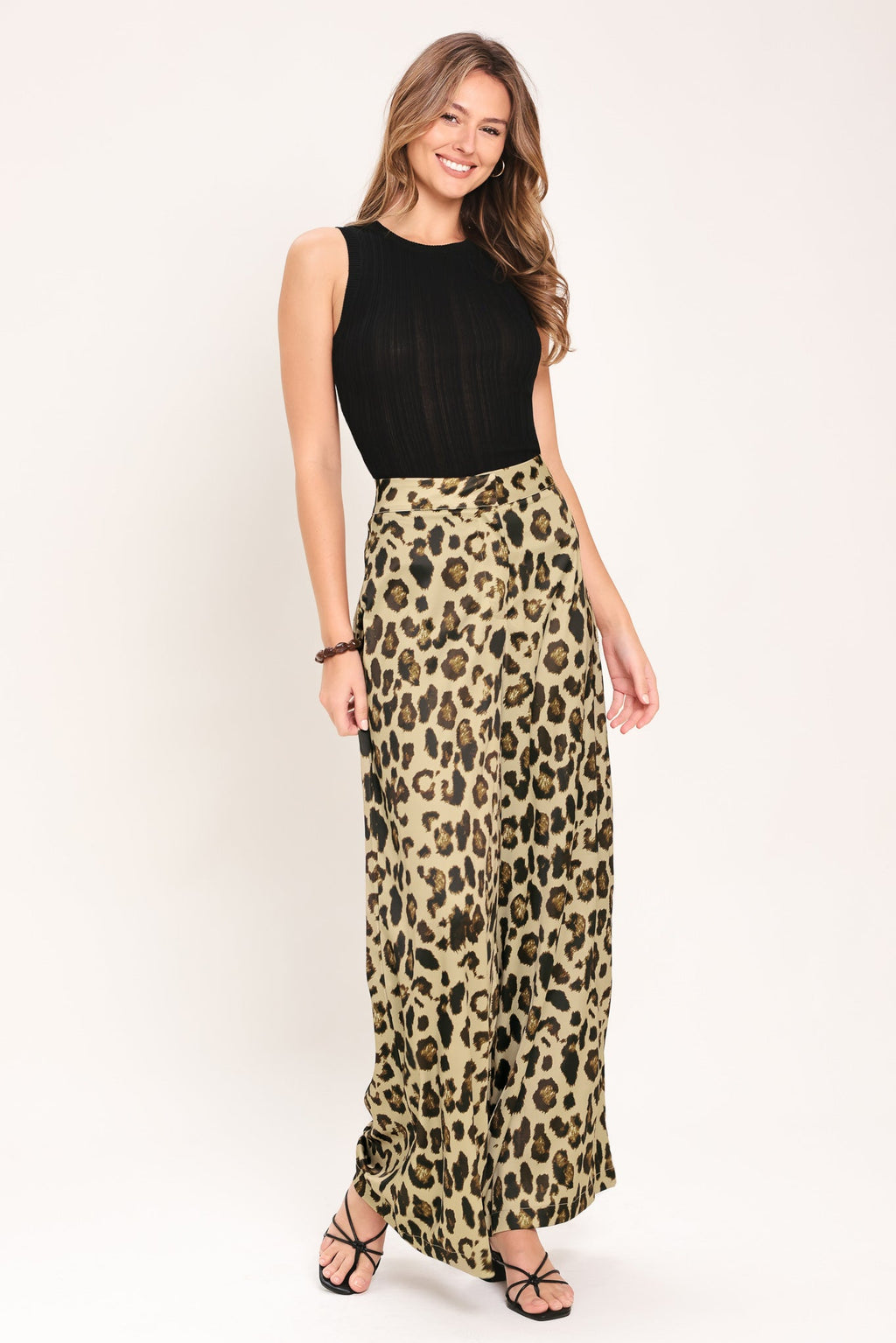 JUNGLE GLAM WOVEN WIDE LEG PANTS
