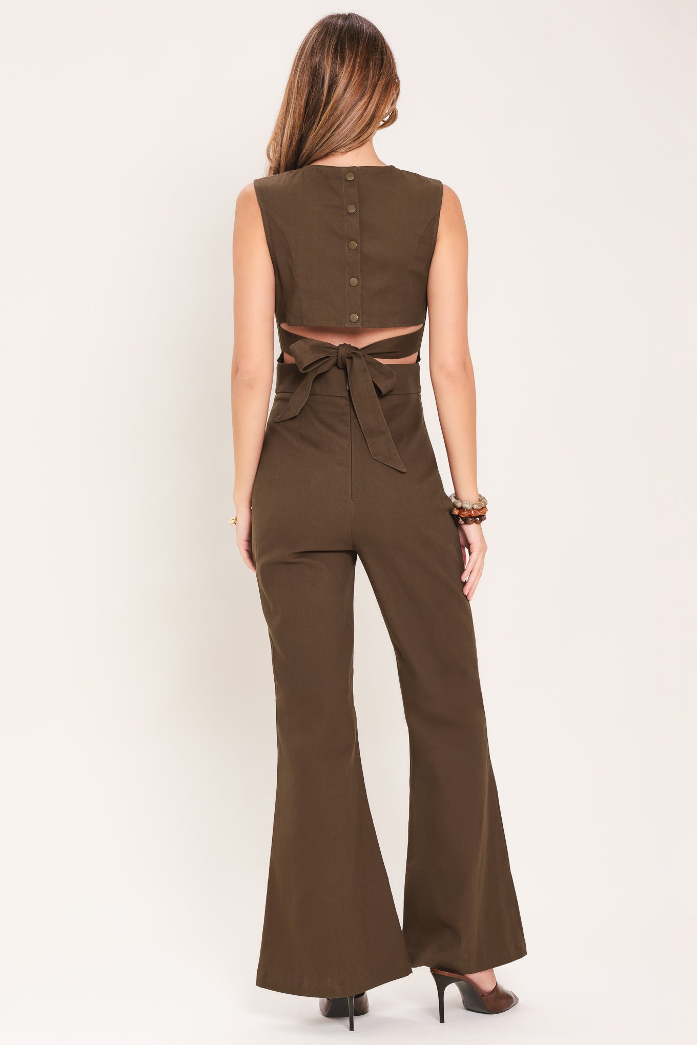 RICH ESPRESSO WOVEN JUMPSUIT