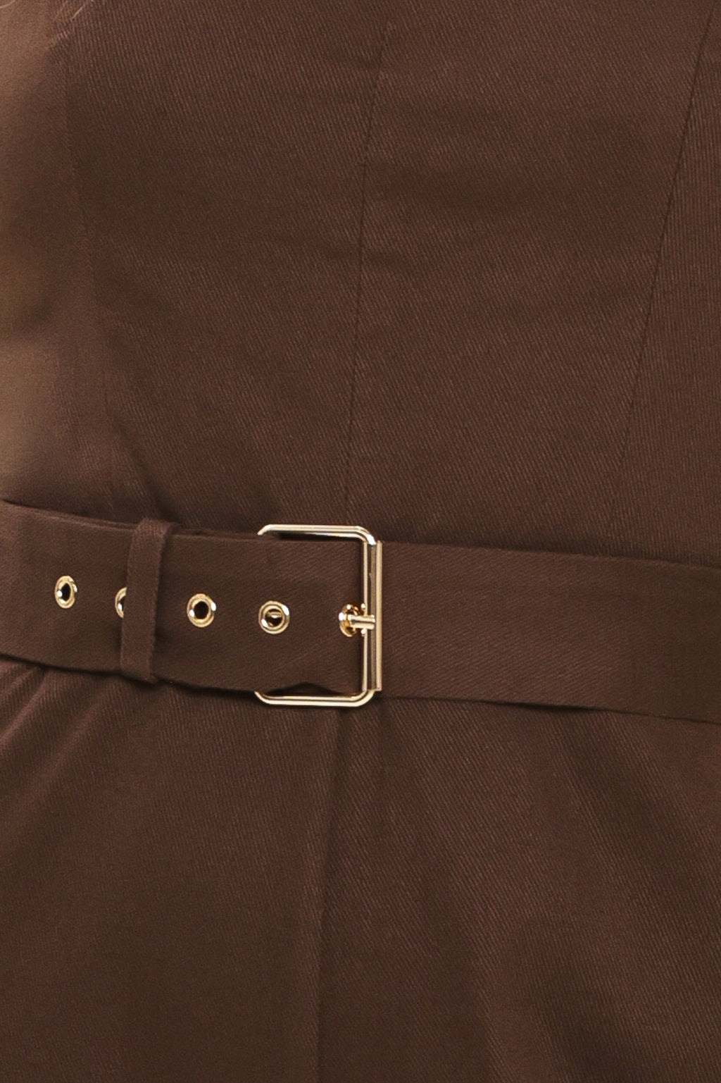 TOFFEE SWEETHEART WOVEN JUMPSUIT