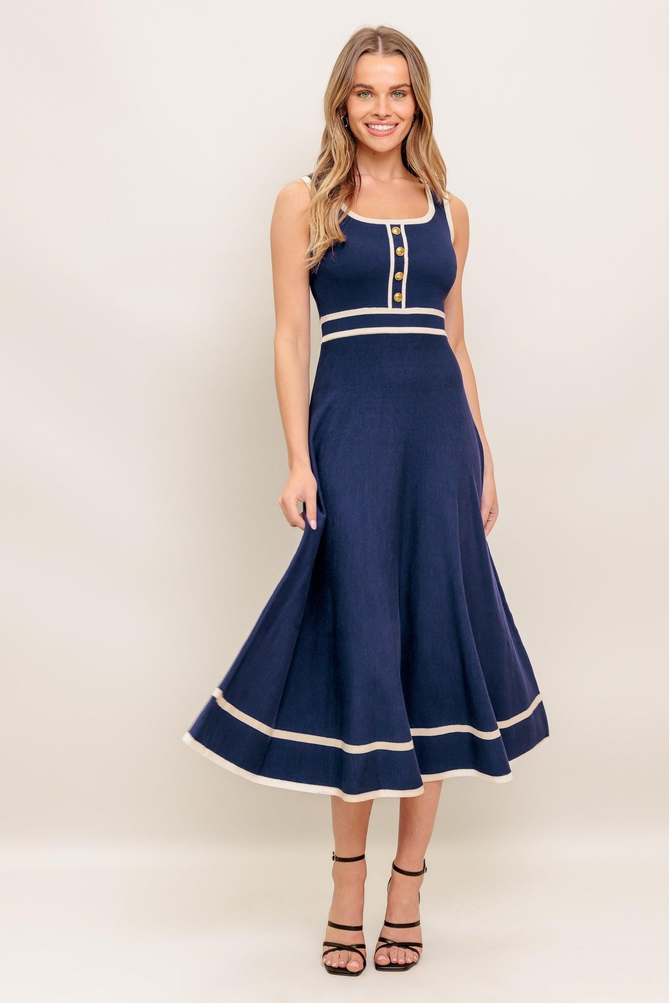 DREAMY DAISY KNIT MIDI DRESS