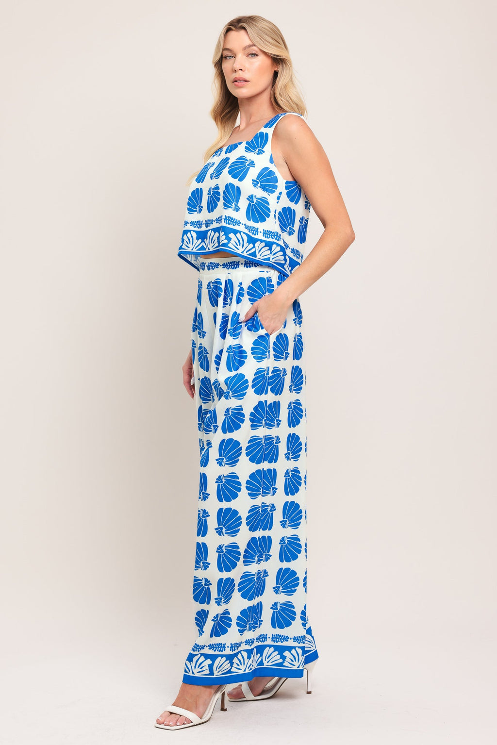 ISLAND SHELL WOVEN TOP AND PANT SET