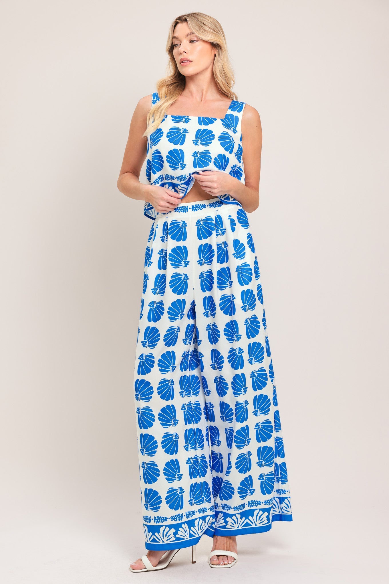 ISLAND SHELL WOVEN TOP AND PANT SET