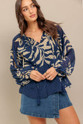 MIDNIGHT WALK  WOVEN TOP