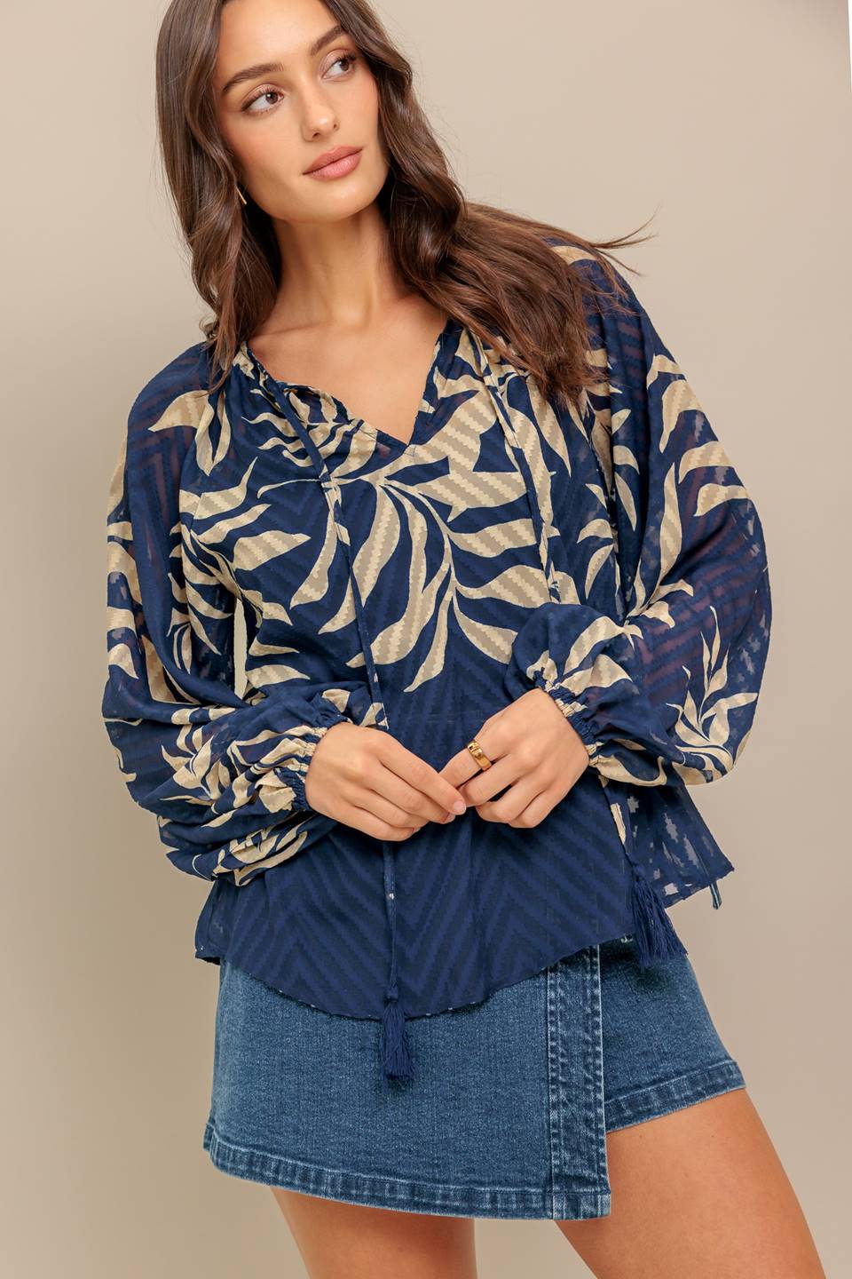 WARM BREEZE WOVEN TOP