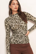 LUXE TRACE TAUPE BLACK WOVEN TOP