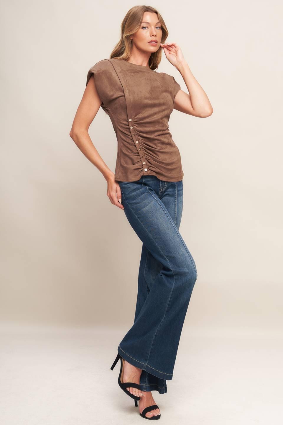 MY EVERYDAY BEST FAUX SUEDE TOP