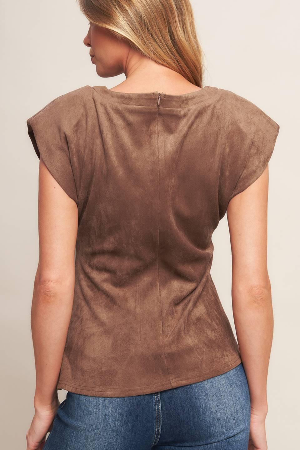 MY EVERYDAY BEST FAUX SUEDE TOP