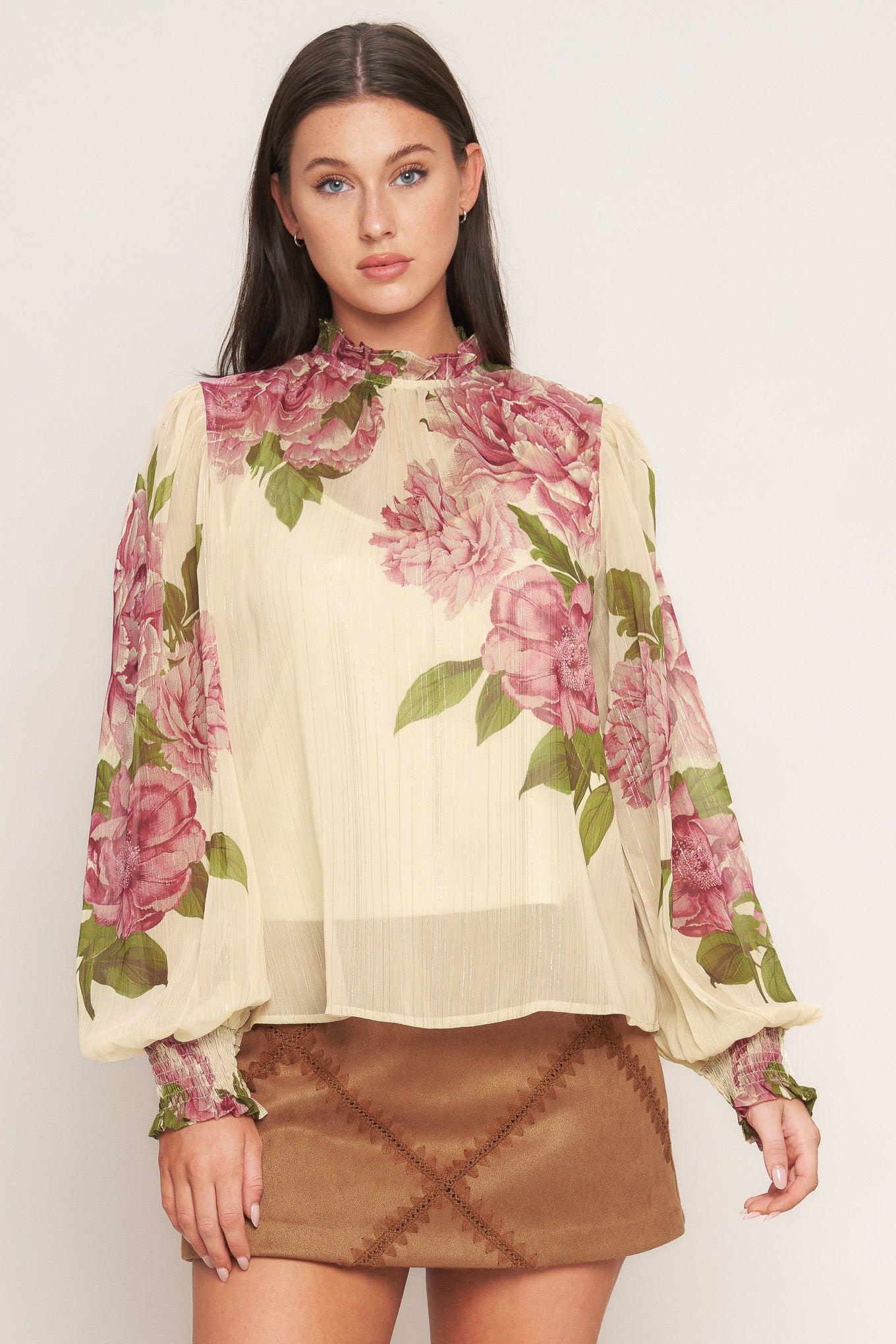 ROMANTIC HERITAGE WOVEN TOP