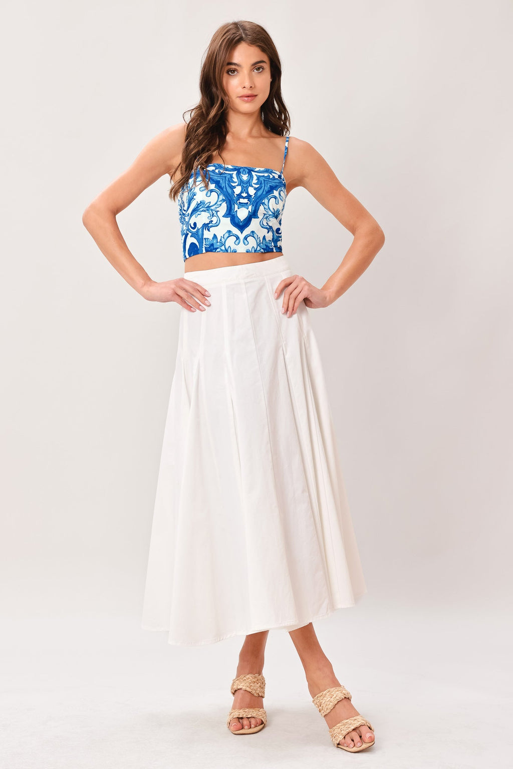 COASTAL MOSAIC WOVEN CROP TOP