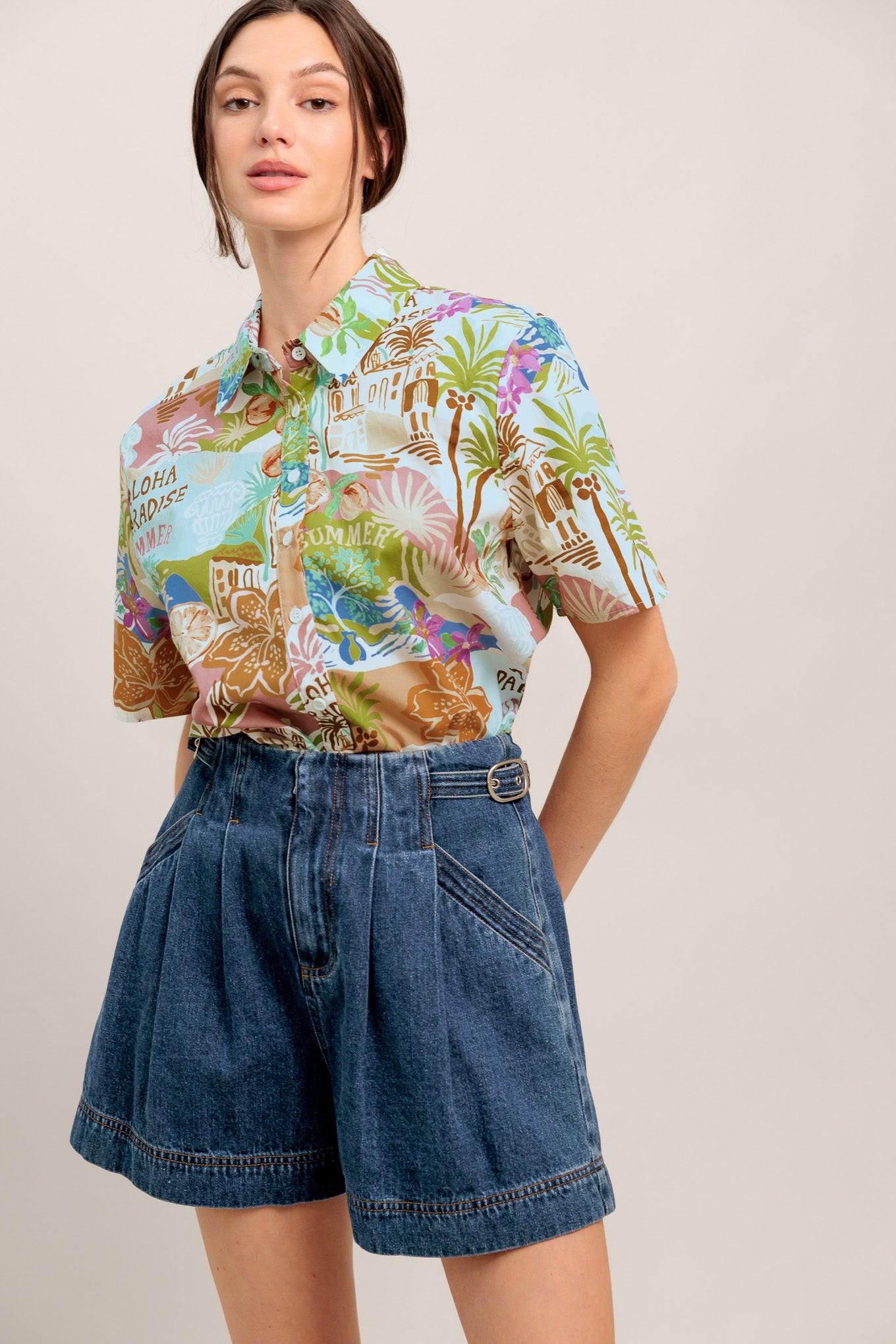 SUNSHINE GETAWAY WOVEN TOP
