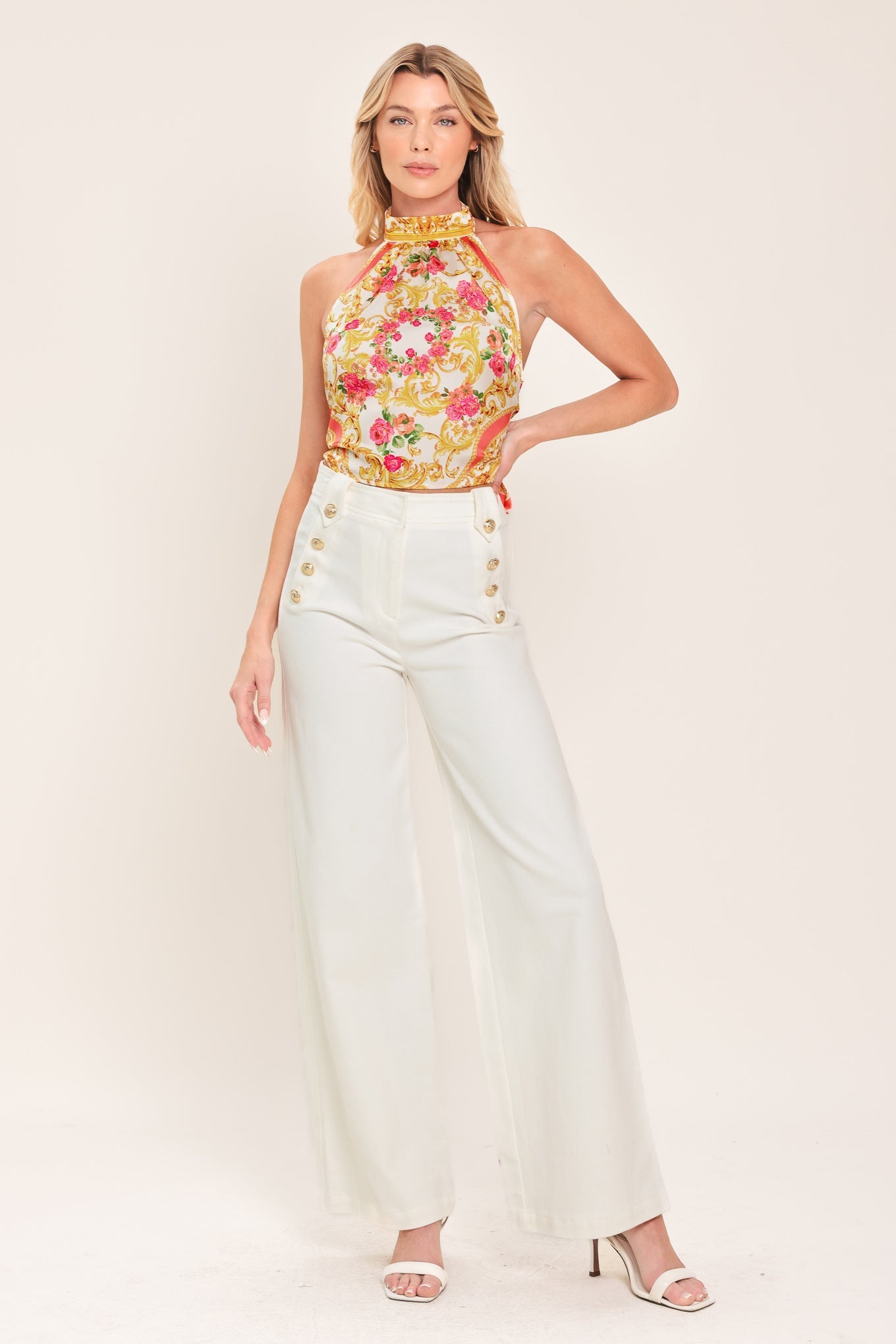LUXE LOVE STORY WOVEN WOVEN CROP TOP