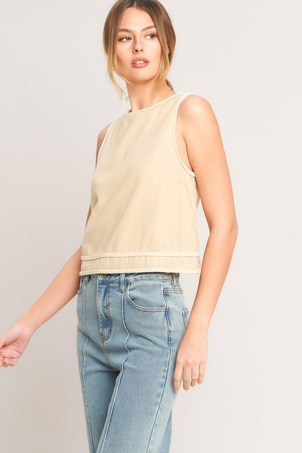 ELEVATED ESSENTIAL WOVEN TOP